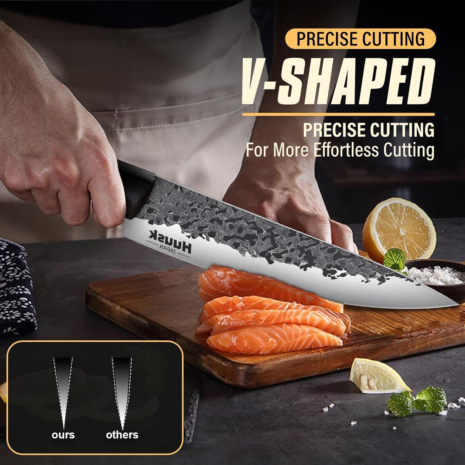 Juego de cuchillos de chef Huusk 3 piezas acero al carbono