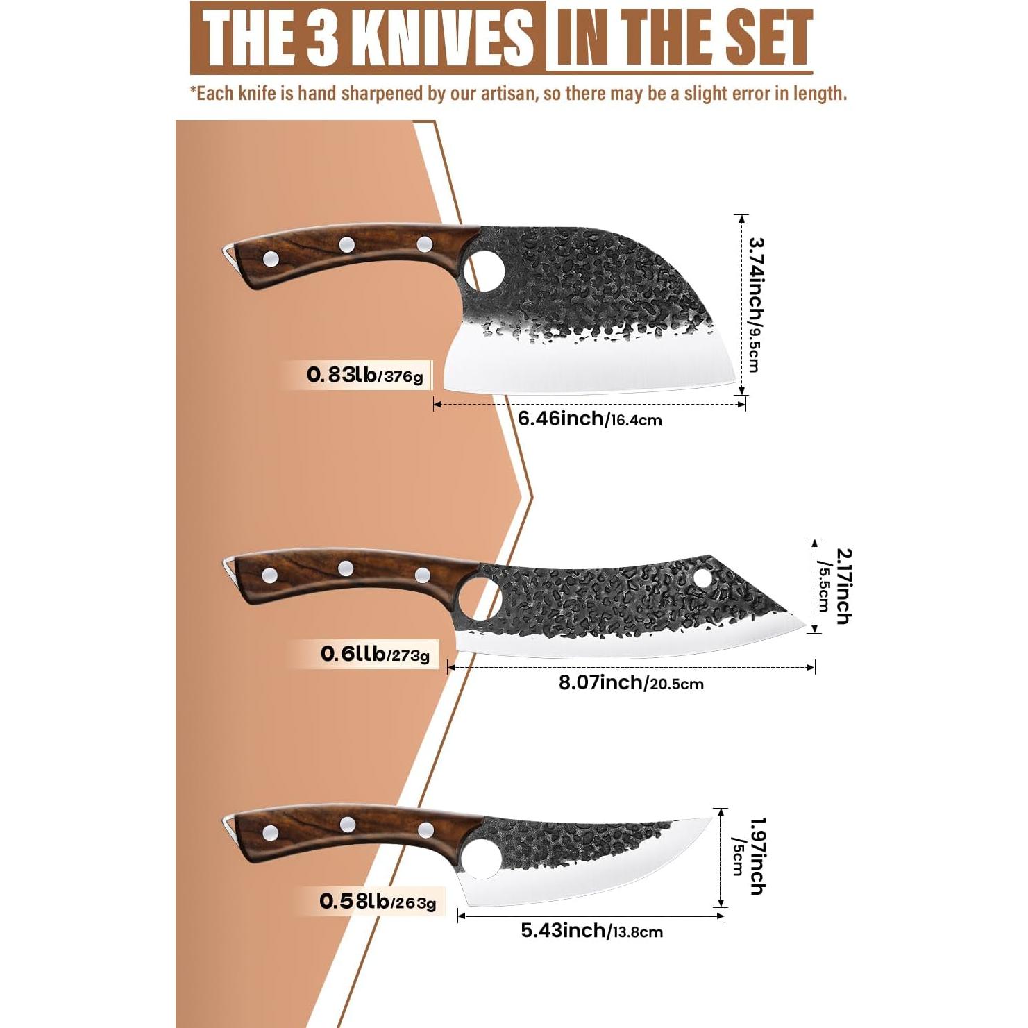 Juego de Cuchillos de Cocina Dragón Púrpura 9 Pzs Acero Alto Carbono