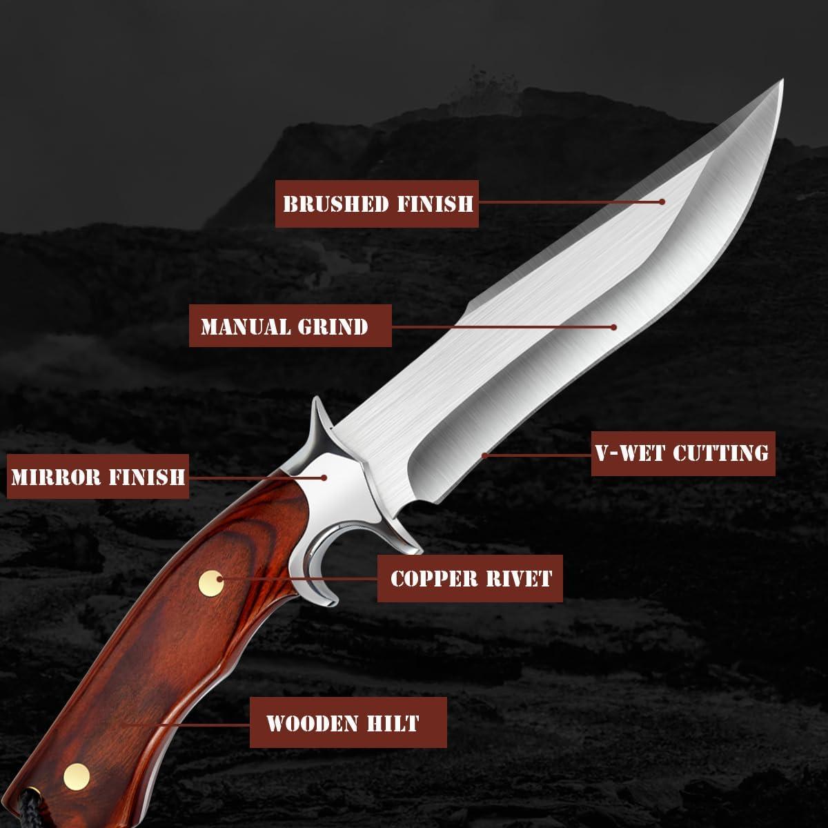 Cuchillo Fijo Astylway de Acero D2 27 cm con Funda de Cuero