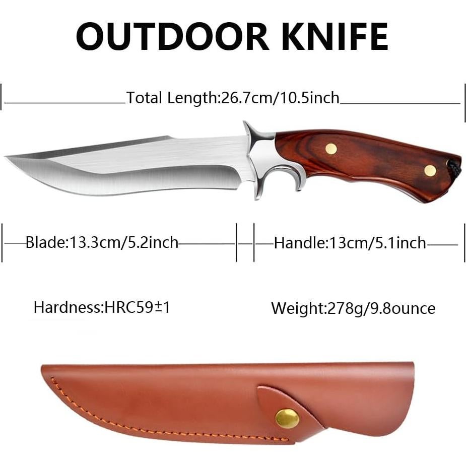 Cuchillo Fijo Astylway de Acero D2 27 cm con Funda de Cuero