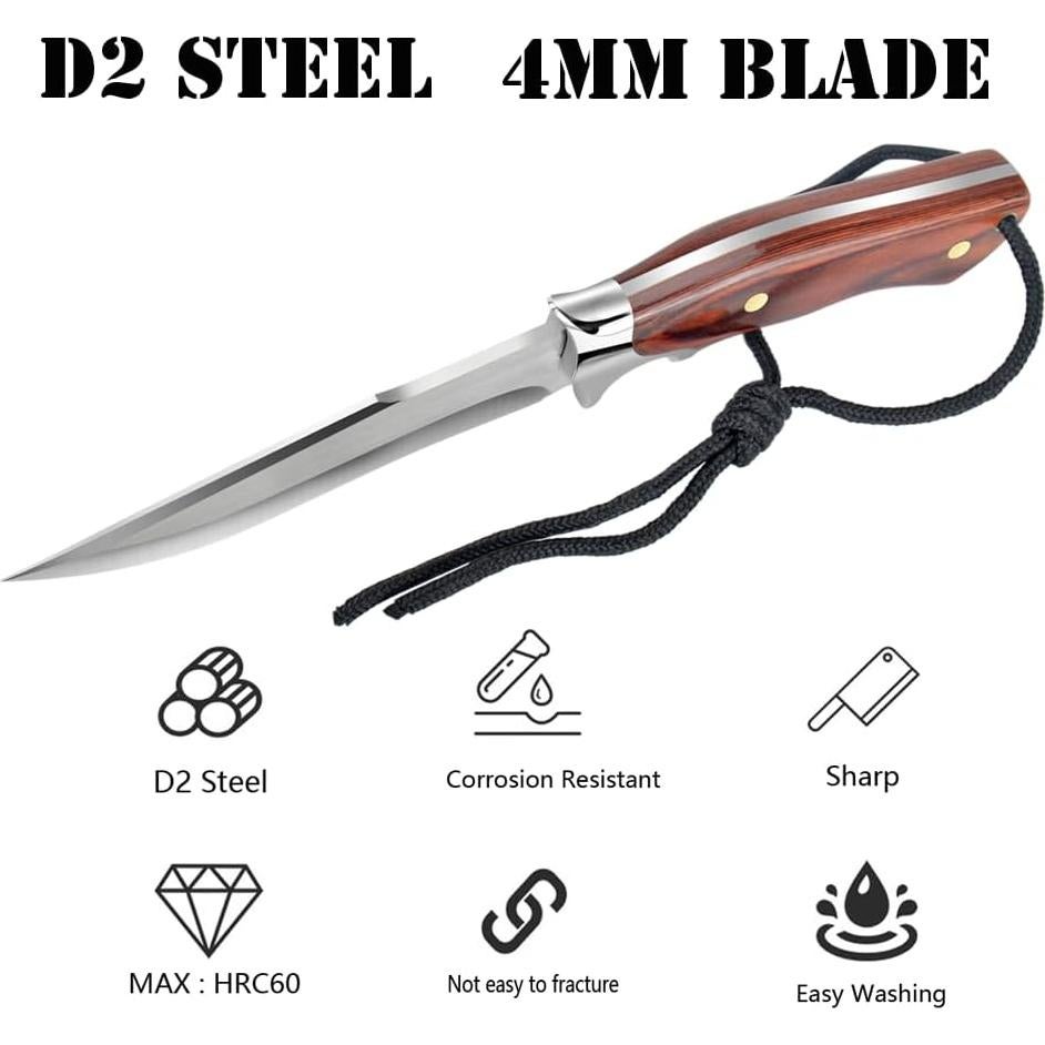 Cuchillo Fijo Astylway de Acero D2 27 cm con Funda de Cuero