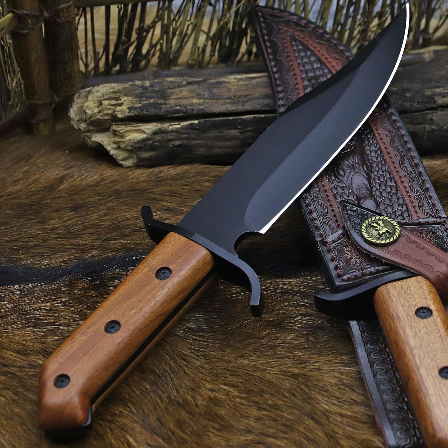 Cuchillo Bowie BA-KOR 33cm Acero 9CR18MOV + Funda y Encendedor