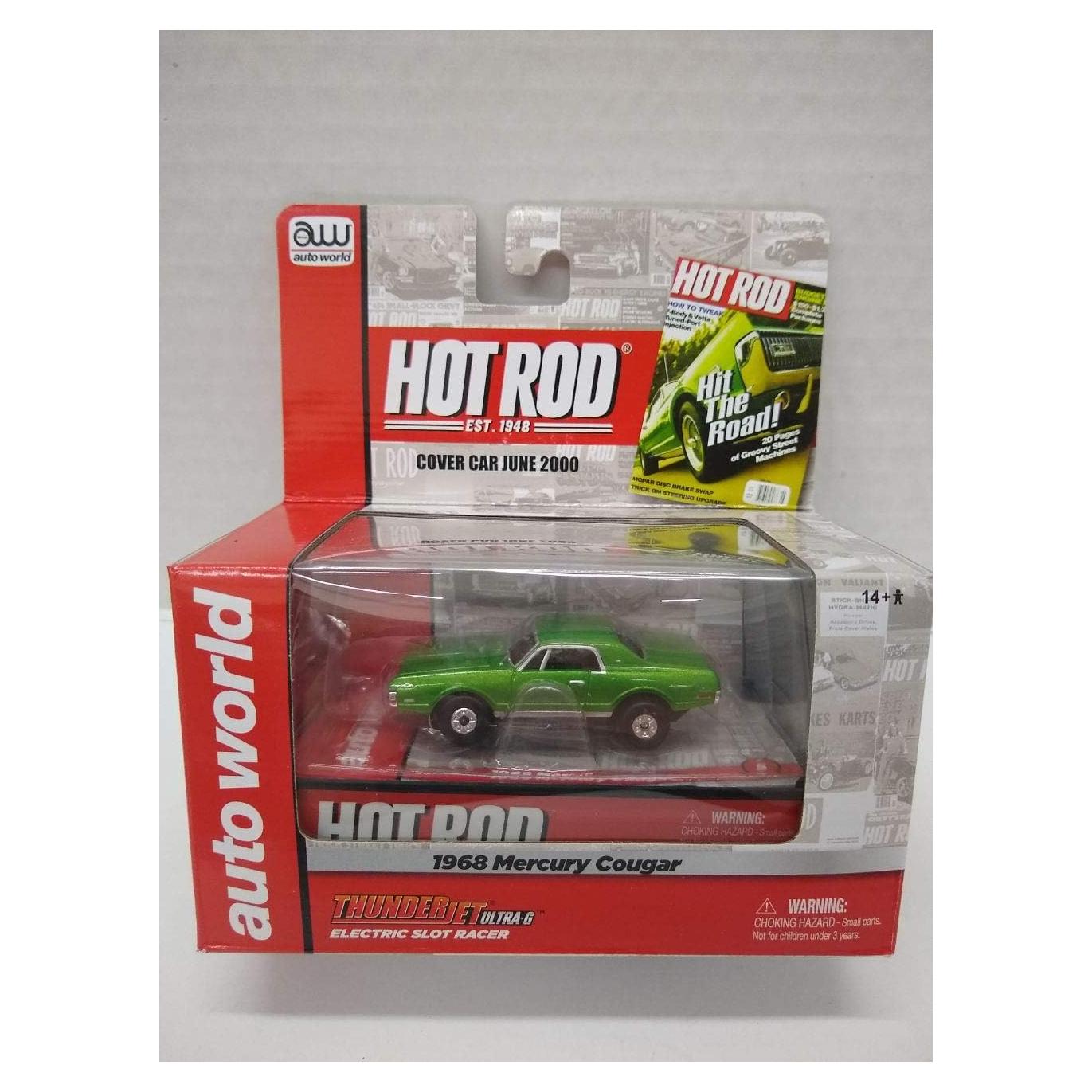 Coche Eléctrico de Slot HO Auto World 1968 Cougar Verde