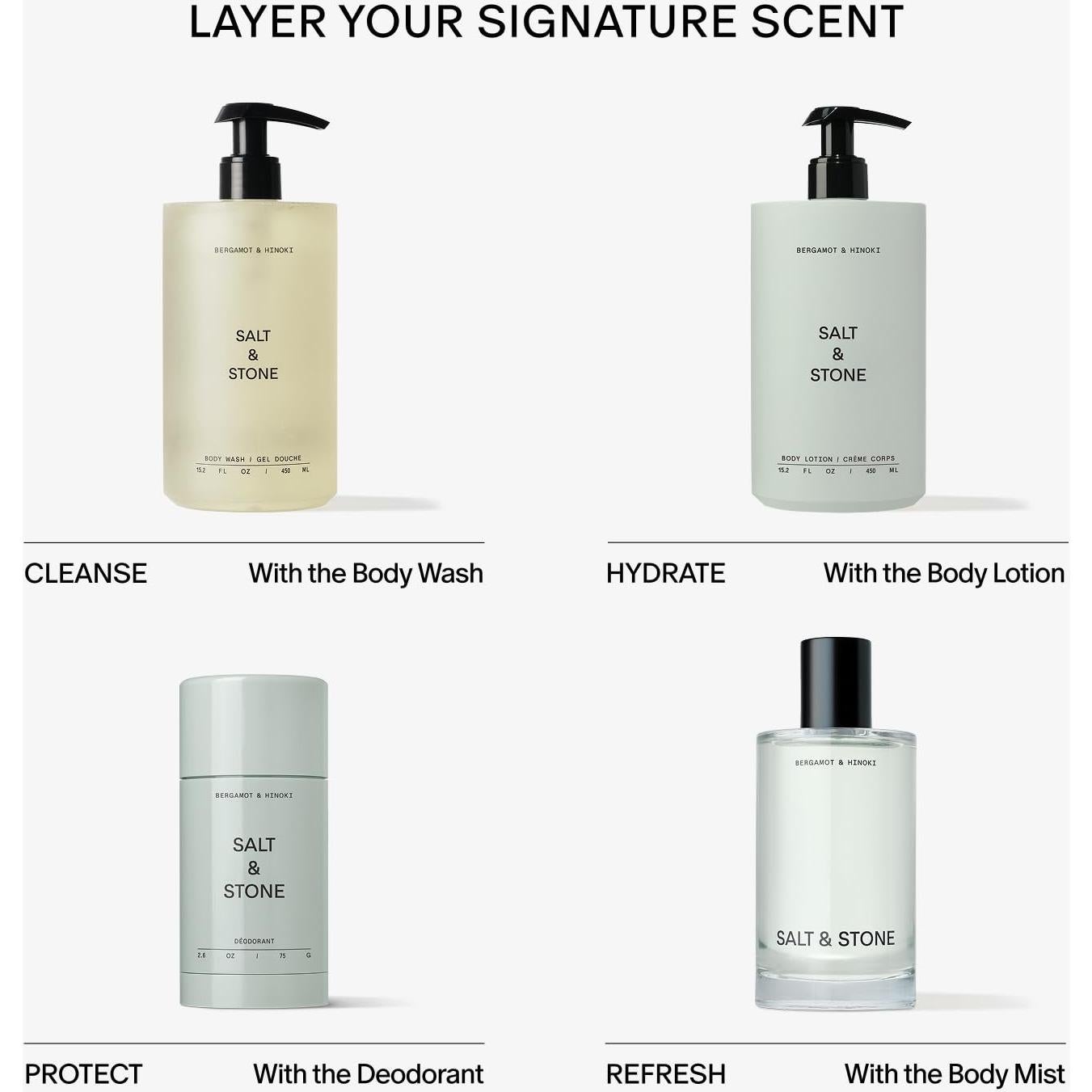 Loción Corporal Salt & Stone 450 ml Bergamota y Hinoki