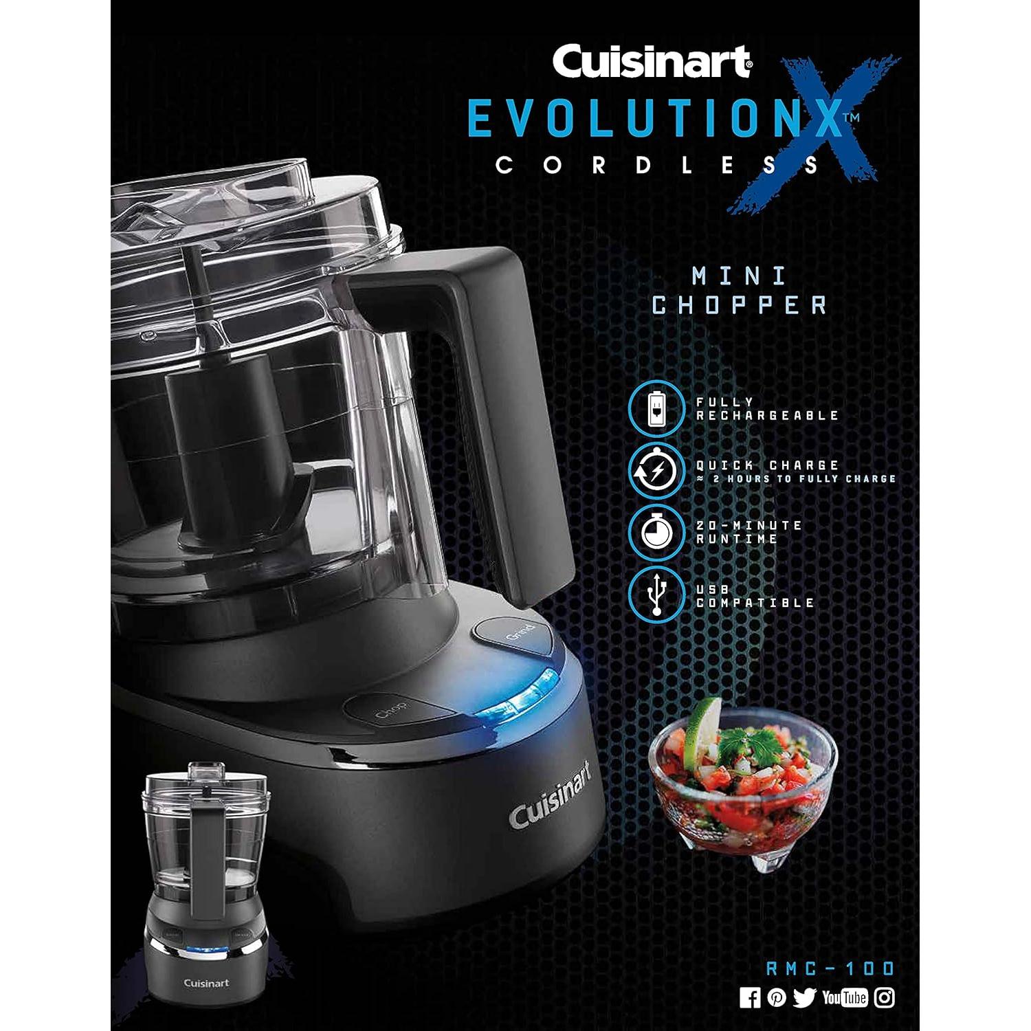 Cuisinart Picador Mini Sin Cable 4 Tazas Negro RMC-100