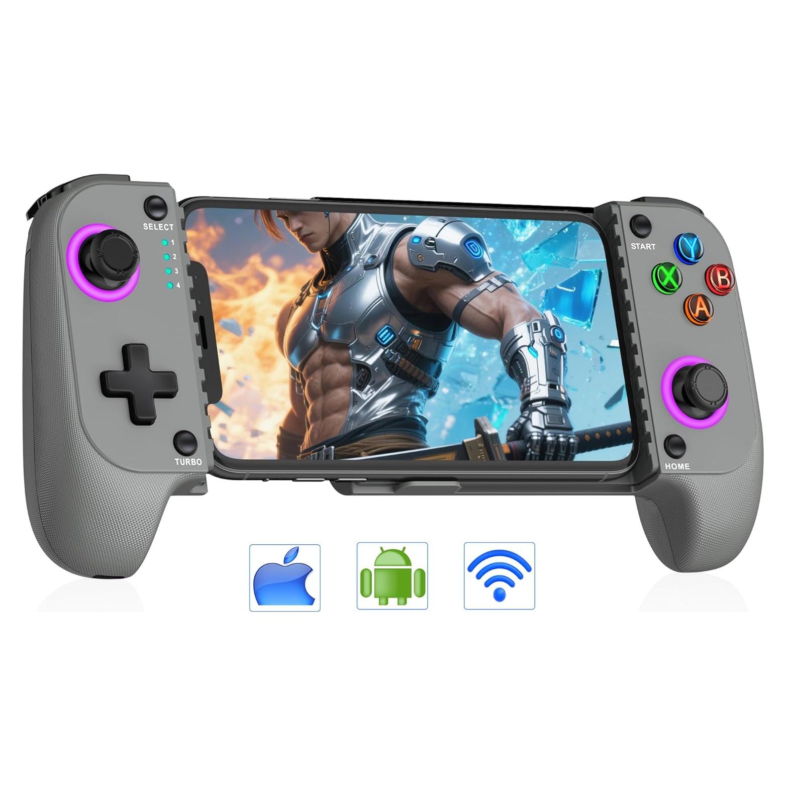 CYOYPPY Mobile Game Controller for iPhone/Android Wireless gaming controller Support Phone Case - Compatible with Xbox Game Pass, PlayStation, Steam Link, Call of Duty, Roblox & Minecraft (Grey)