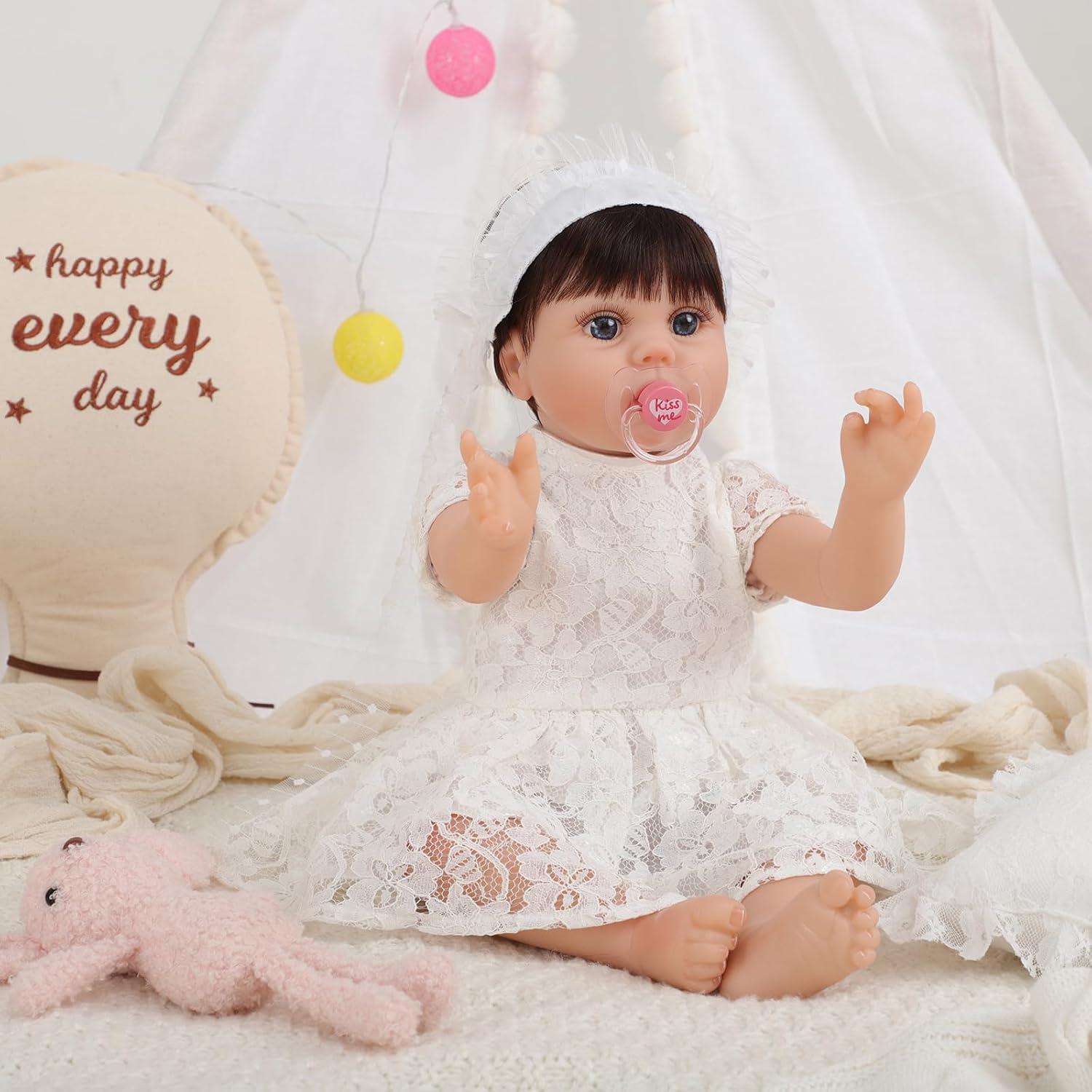 Muñeca Reborn Kdudgso Lucy 22" Realista con Kit de Alimentación