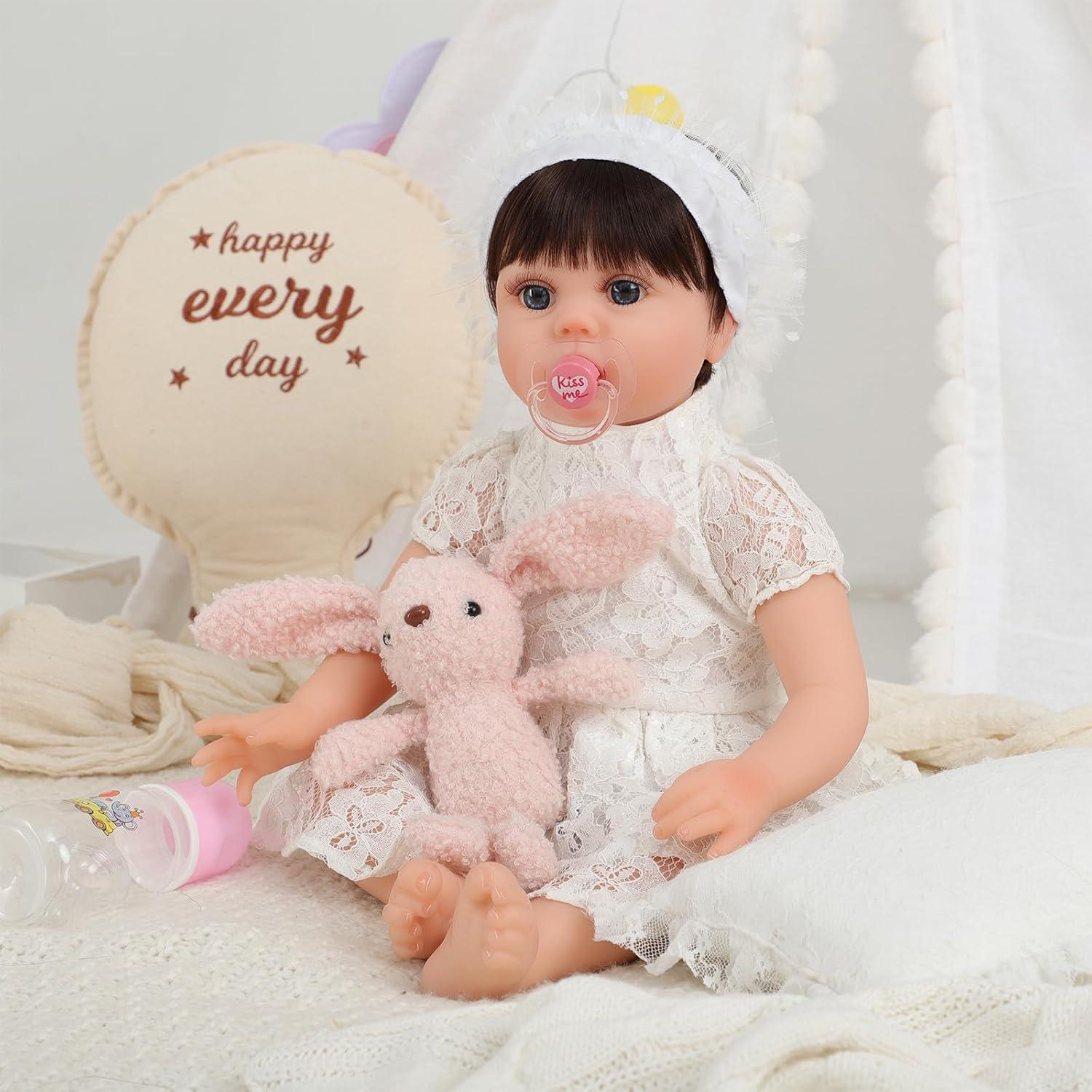 Muñeca Reborn Kdudgso Lucy 22" Realista con Kit de Alimentación