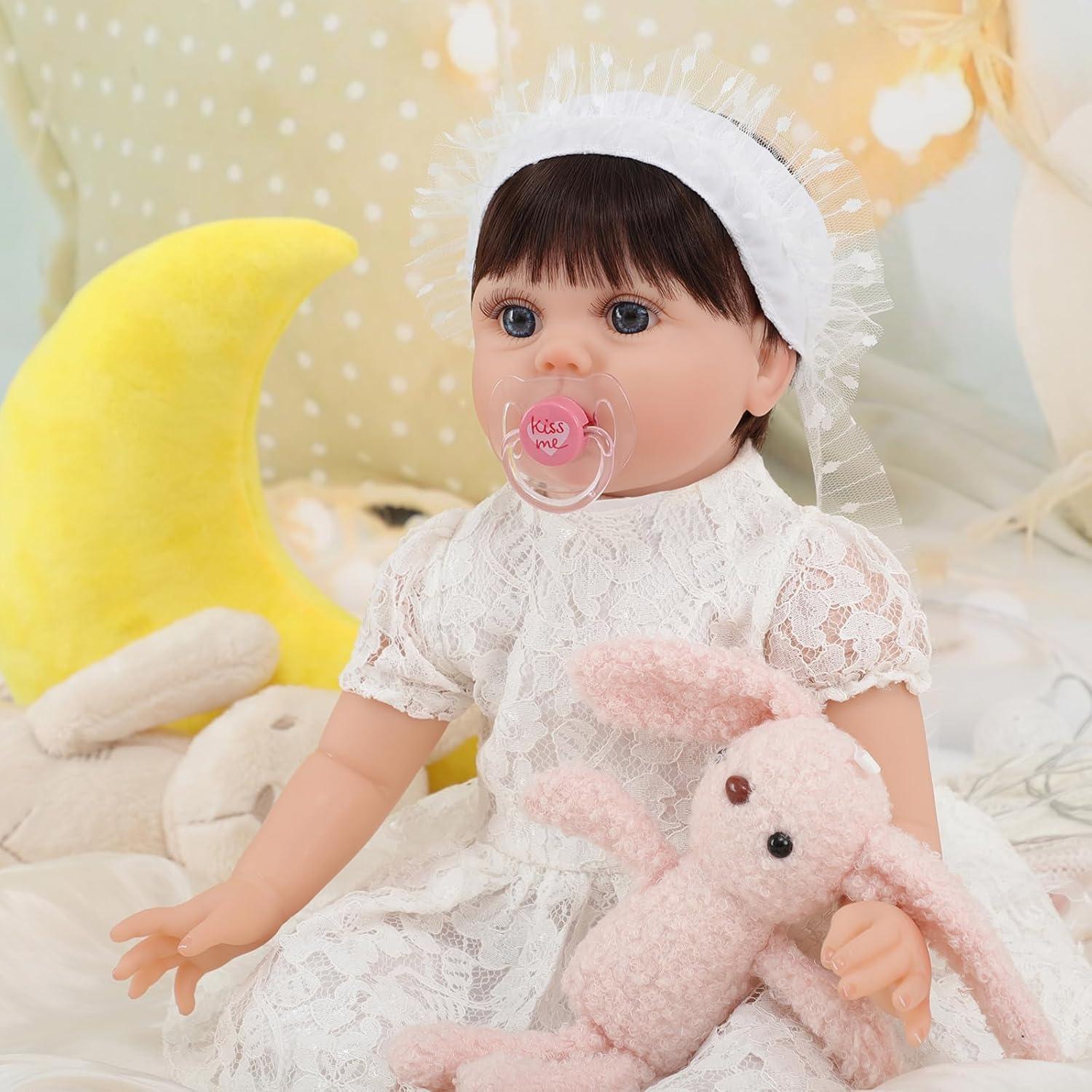 Muñeca Reborn Kdudgso Lucy 22" Realista con Kit de Alimentación