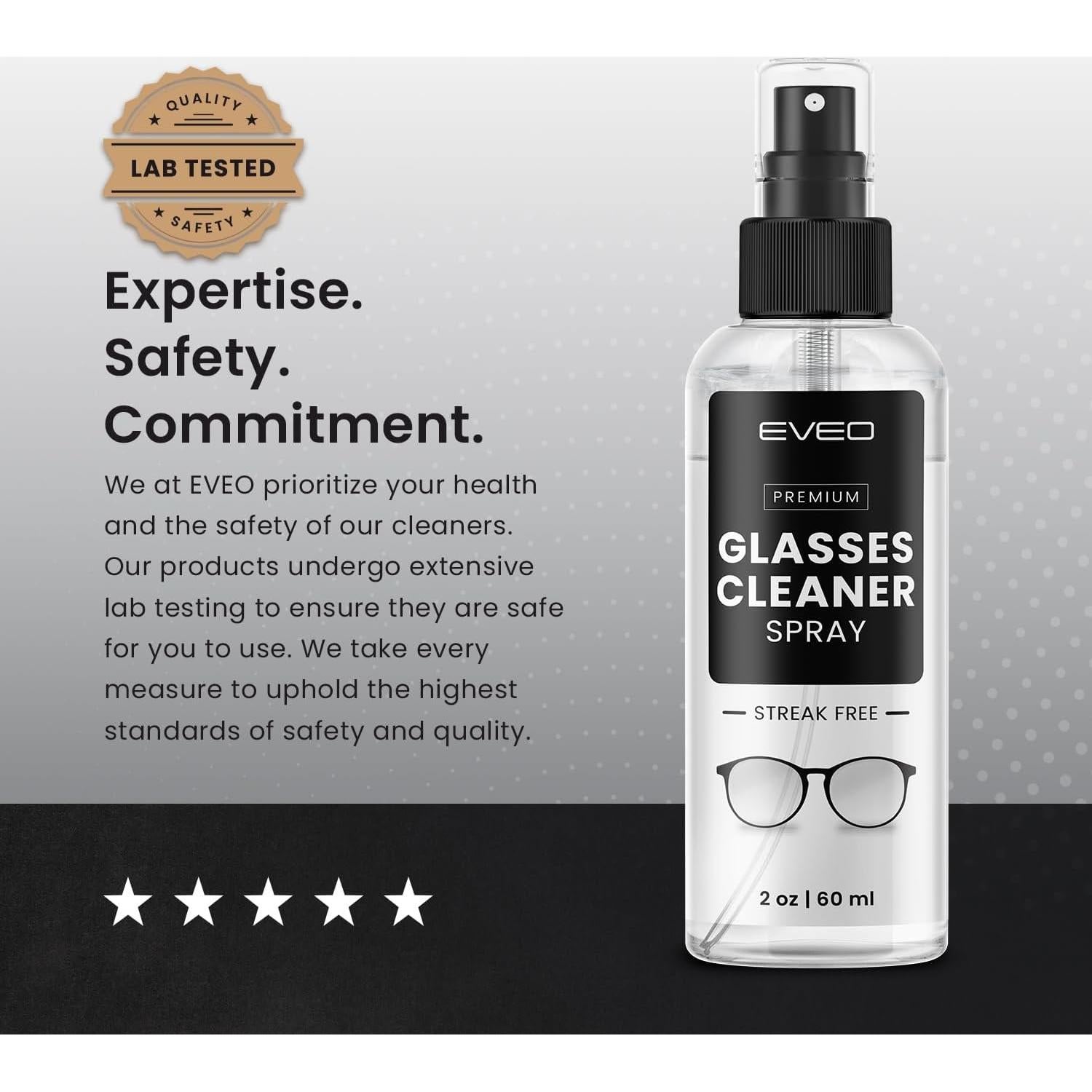 EVEO Limpiador de Gafas Spray 59ml + Paño Microfibra