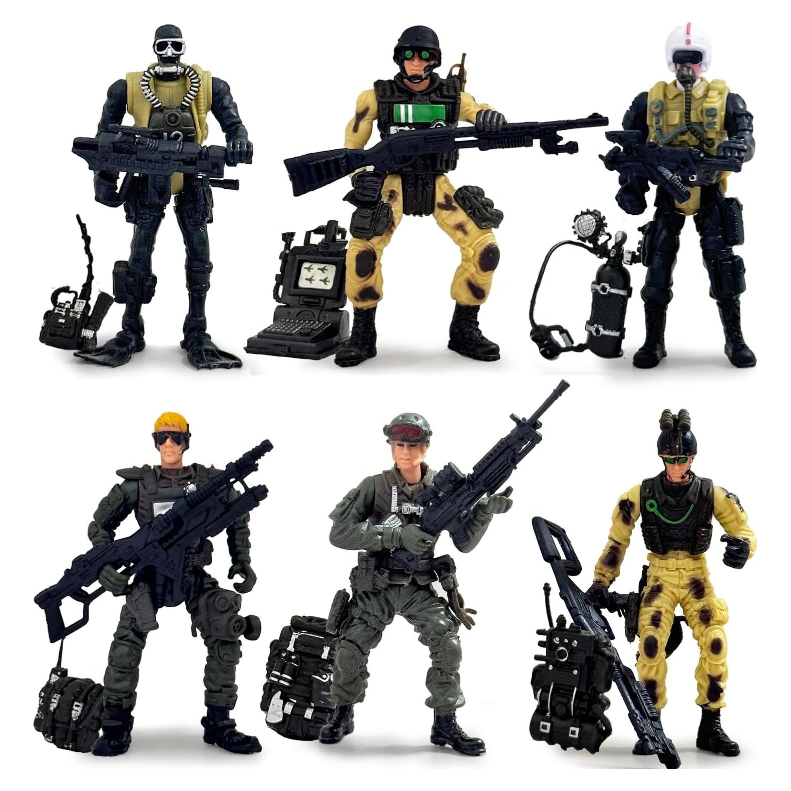 Set de Figuras de Acción Soldados del Ejército Baimiby 6 Piezas