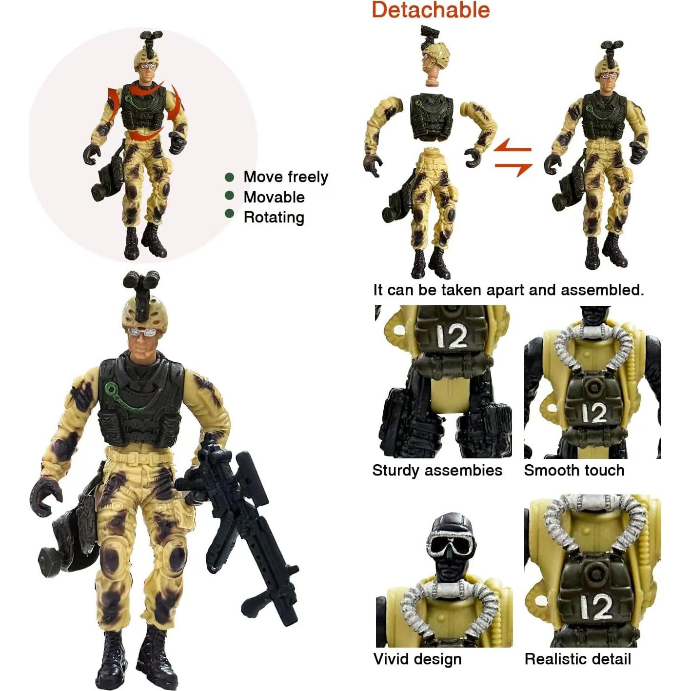 Set de Figuras de Acción Soldados del Ejército Baimiby 6 Piezas