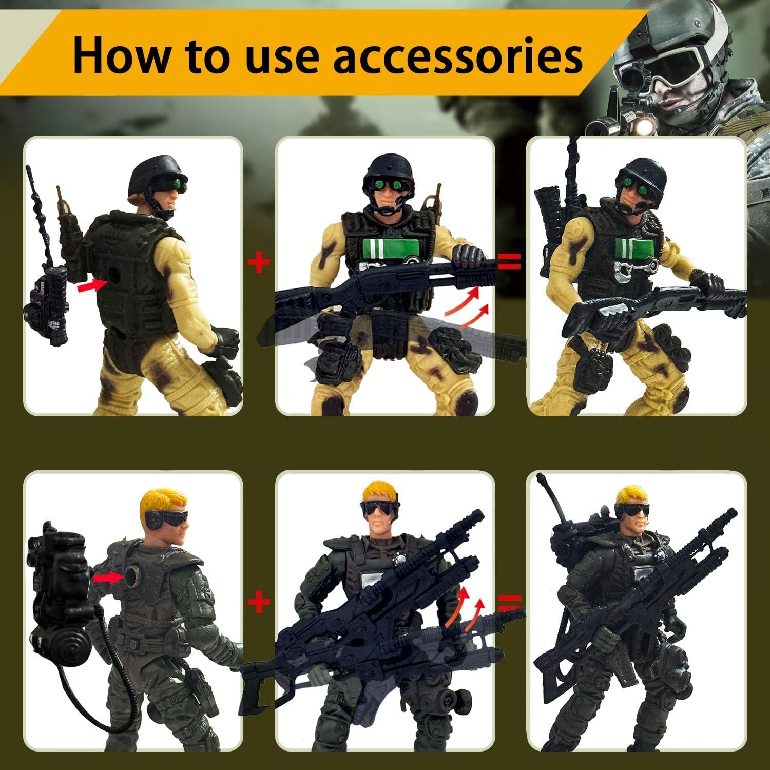 Set de Figuras de Acción Soldados del Ejército Baimiby 6 Piezas