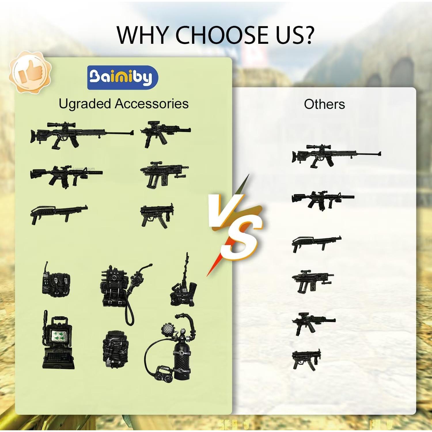 Set de Figuras de Acción Soldados del Ejército Baimiby 6 Piezas