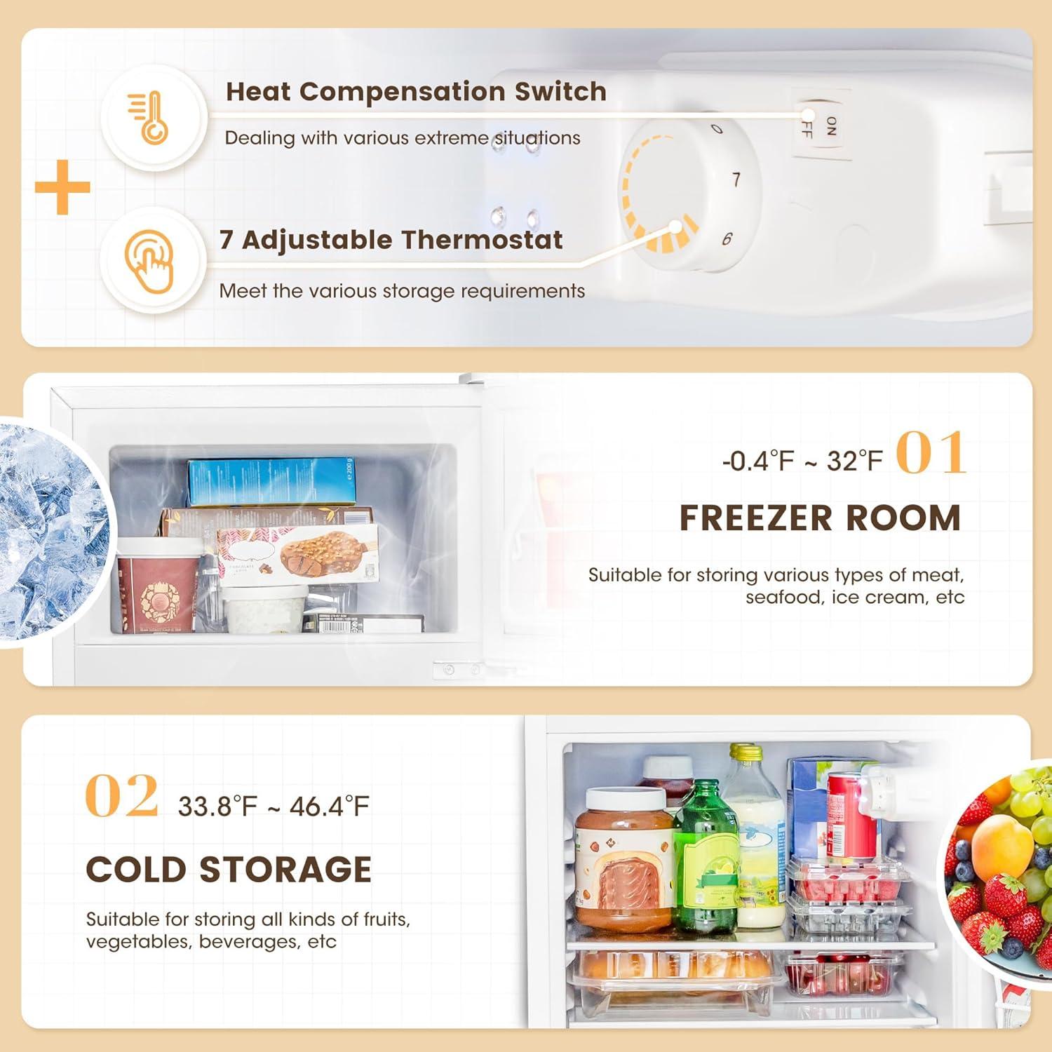 Mini Nevera Manastin 3.55 Pies³ Blanca con Congelador