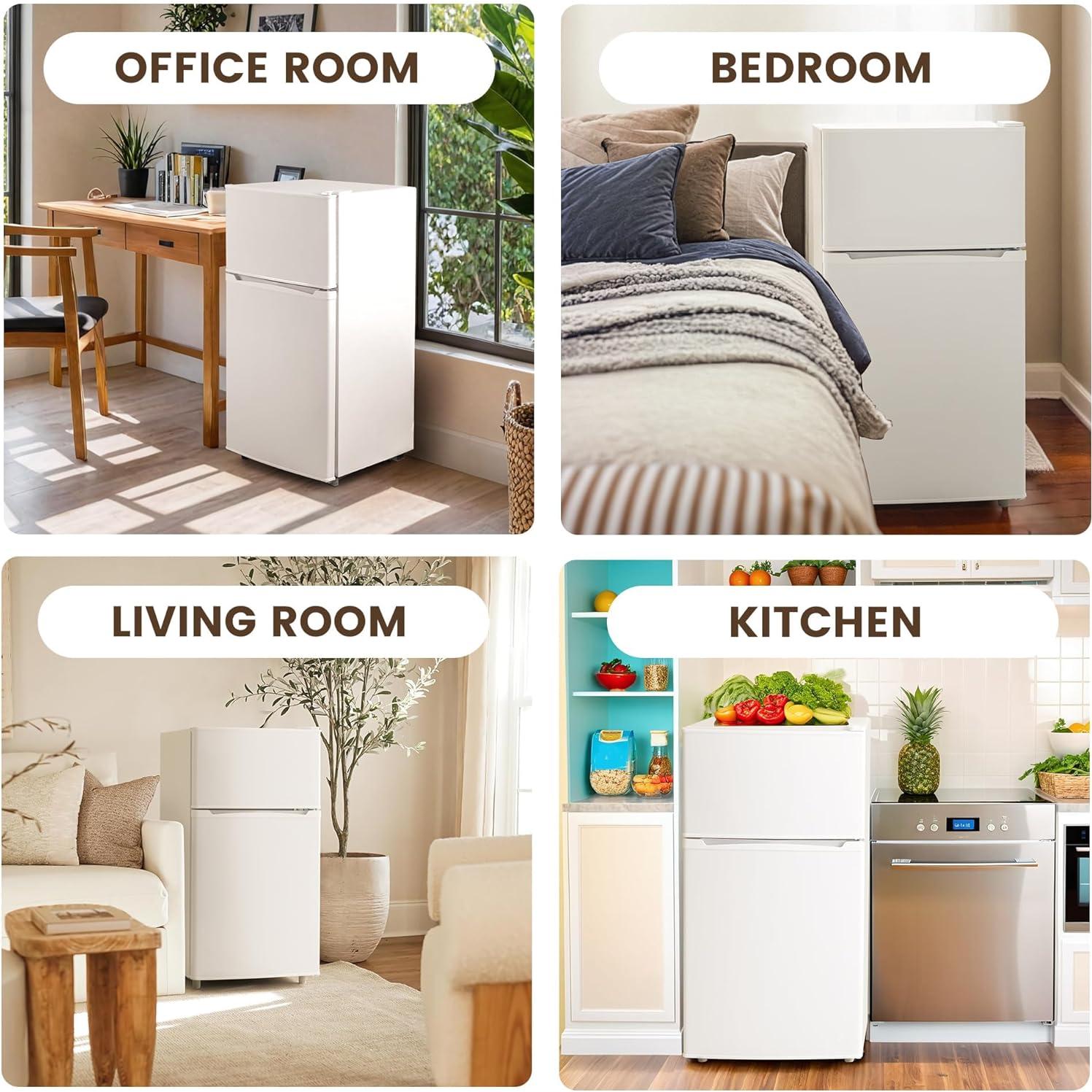 Mini Nevera Manastin 3.55 Pies³ Blanca con Congelador