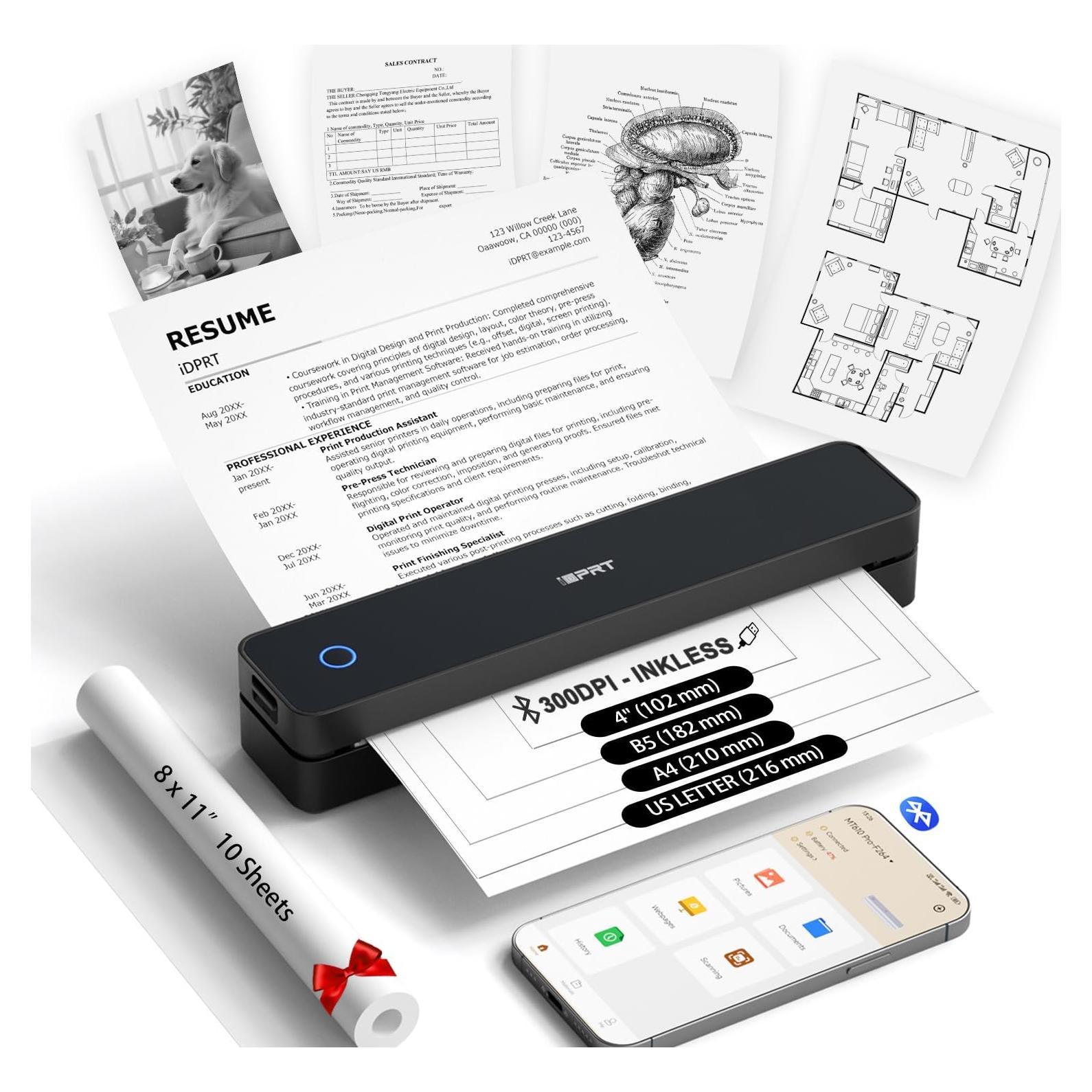Impresora Portátil Térmica iDPRT MT610 Pro 300 DPI Bluetooth