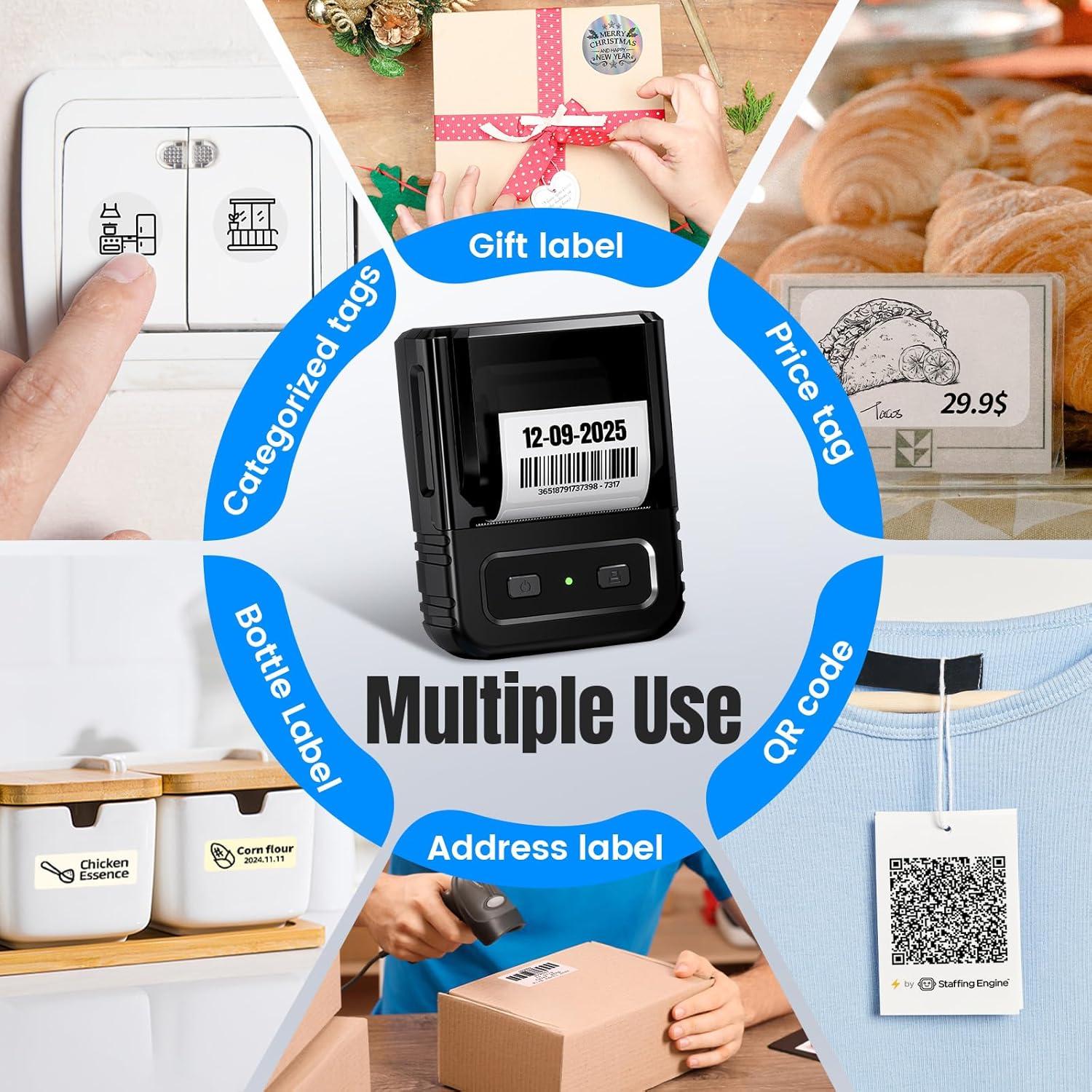 Impresora de Etiquetas Bluetooth Itari M102, 203 dpi, Negro