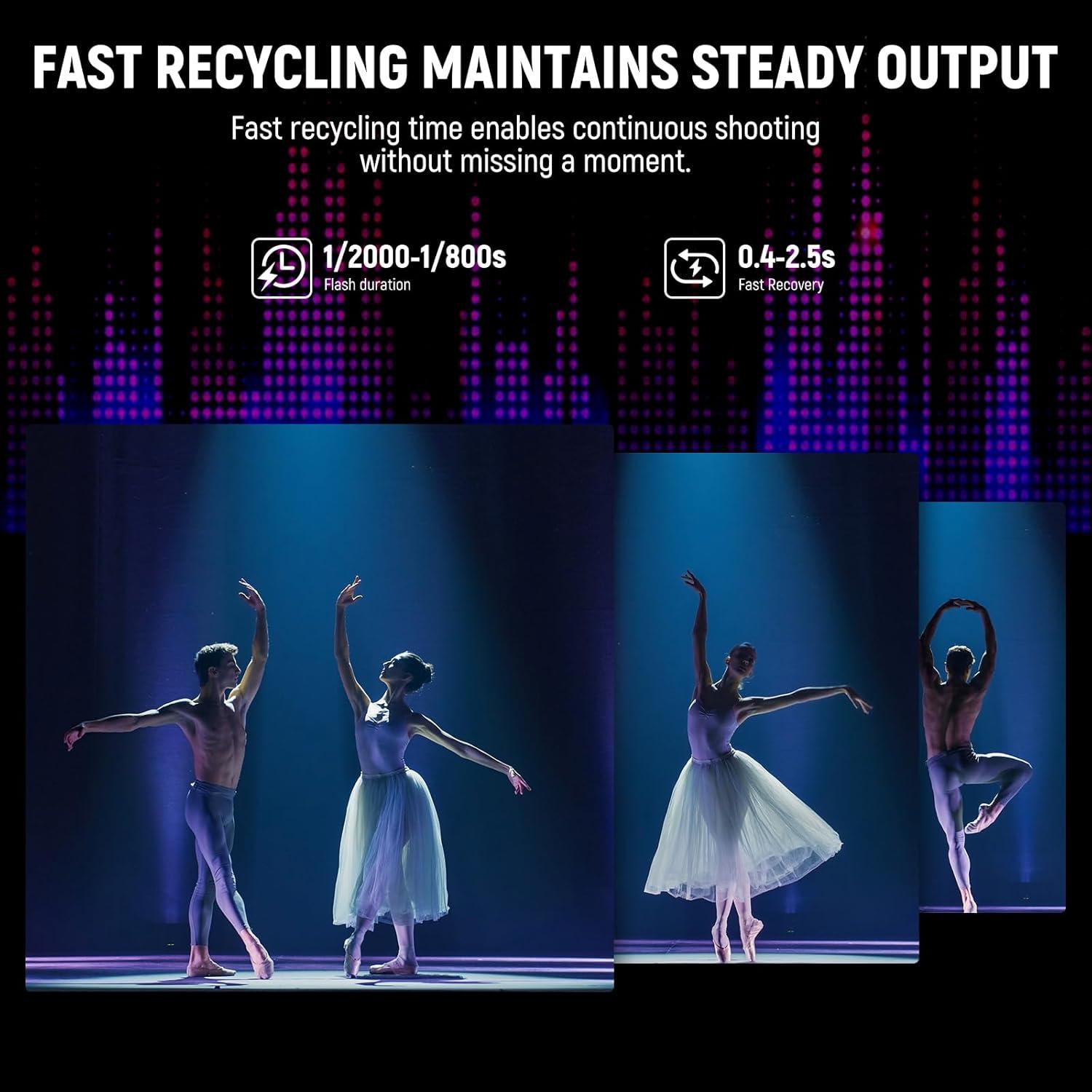 Flash Estroboscópico NEEWER S101-300W 300Ws 5600K para Estudio