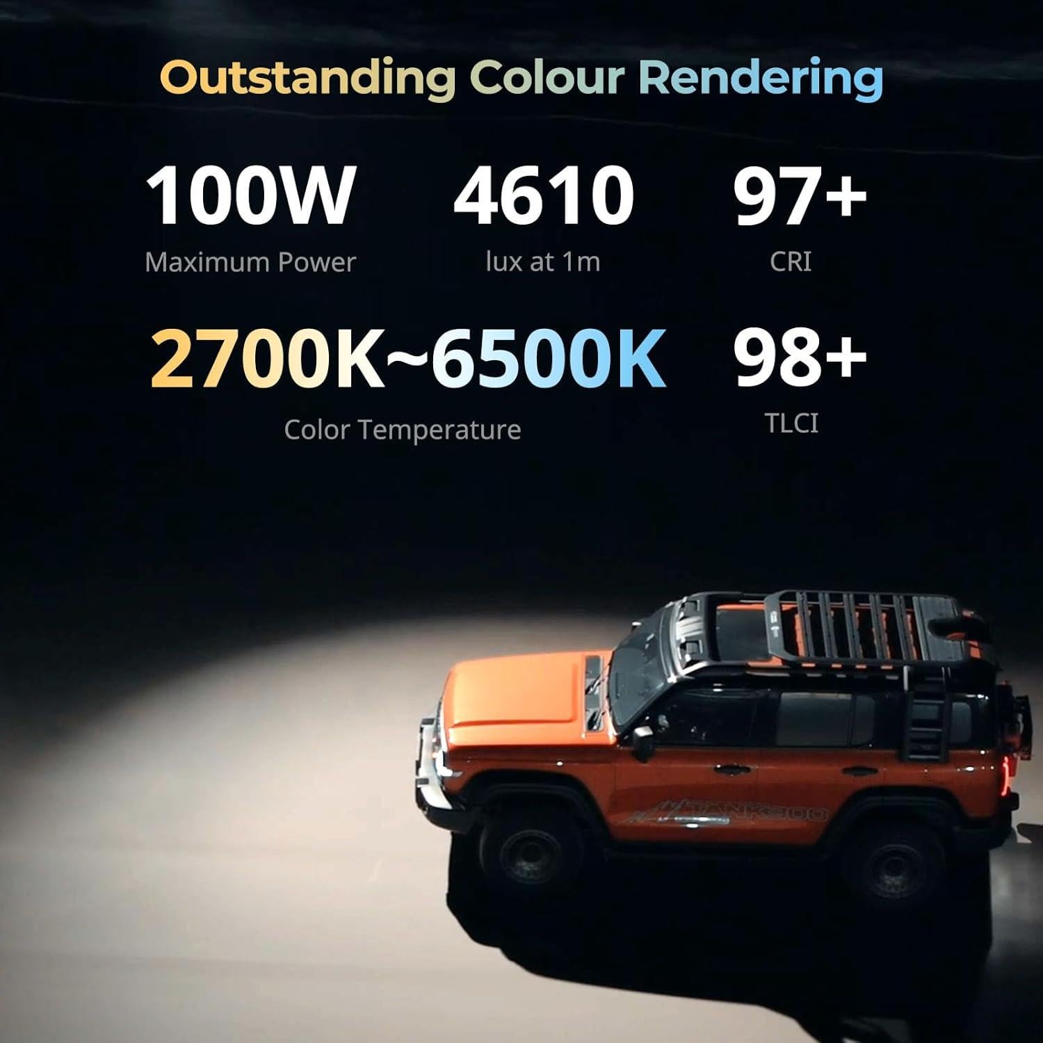 Luz de Video COB SmallRig RC 100B 100W Bi-Color 2700K-6500K