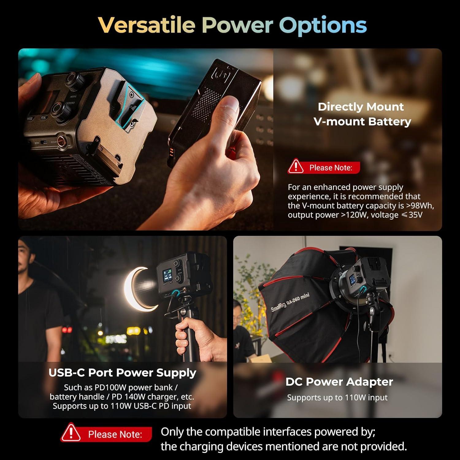 Luz de Video COB SmallRig RC 100B 100W Bi-Color 2700K-6500K