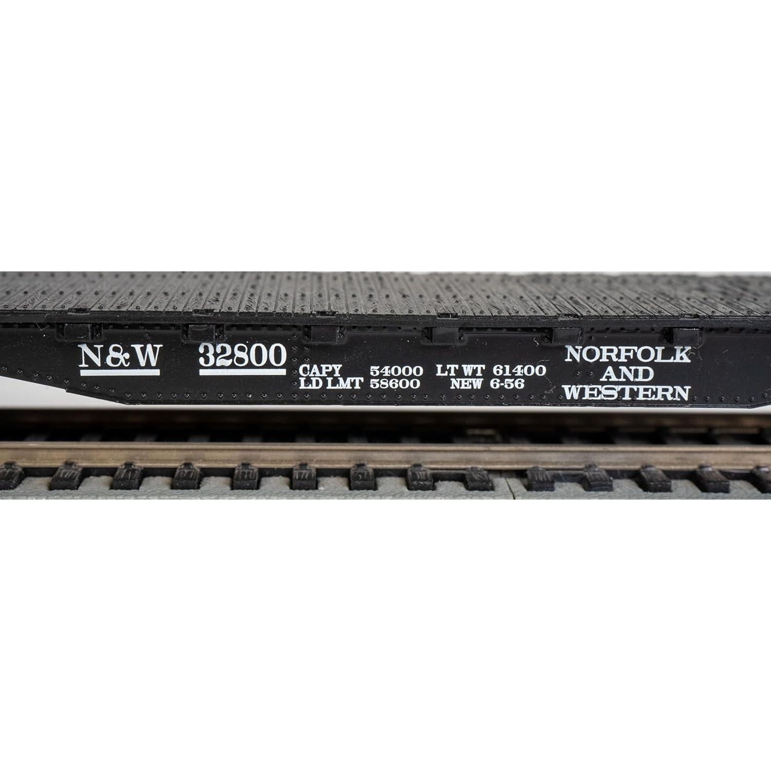 Carro Plano HO Bachmann 52' Norfolk & Western - Ruedas Metal