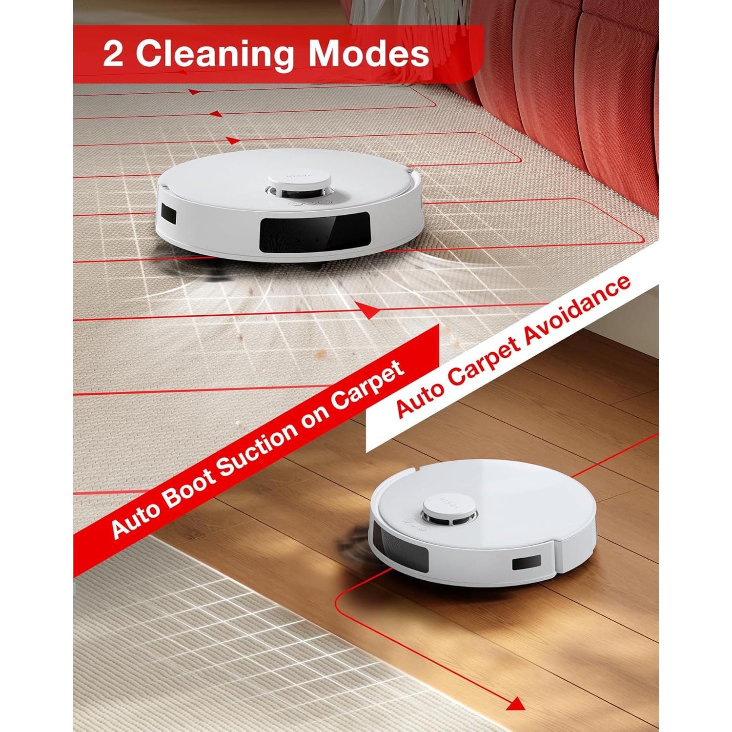 Aspiradora Robot Yeedi C12, Succión 8000Pa, Mopa, Blanca