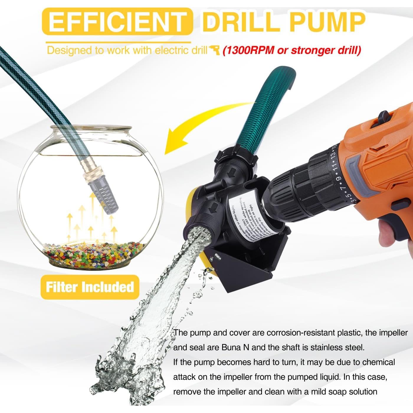 Bomba de Agua Manual TOPWAY para Taladro con Manguera 0.59 kg