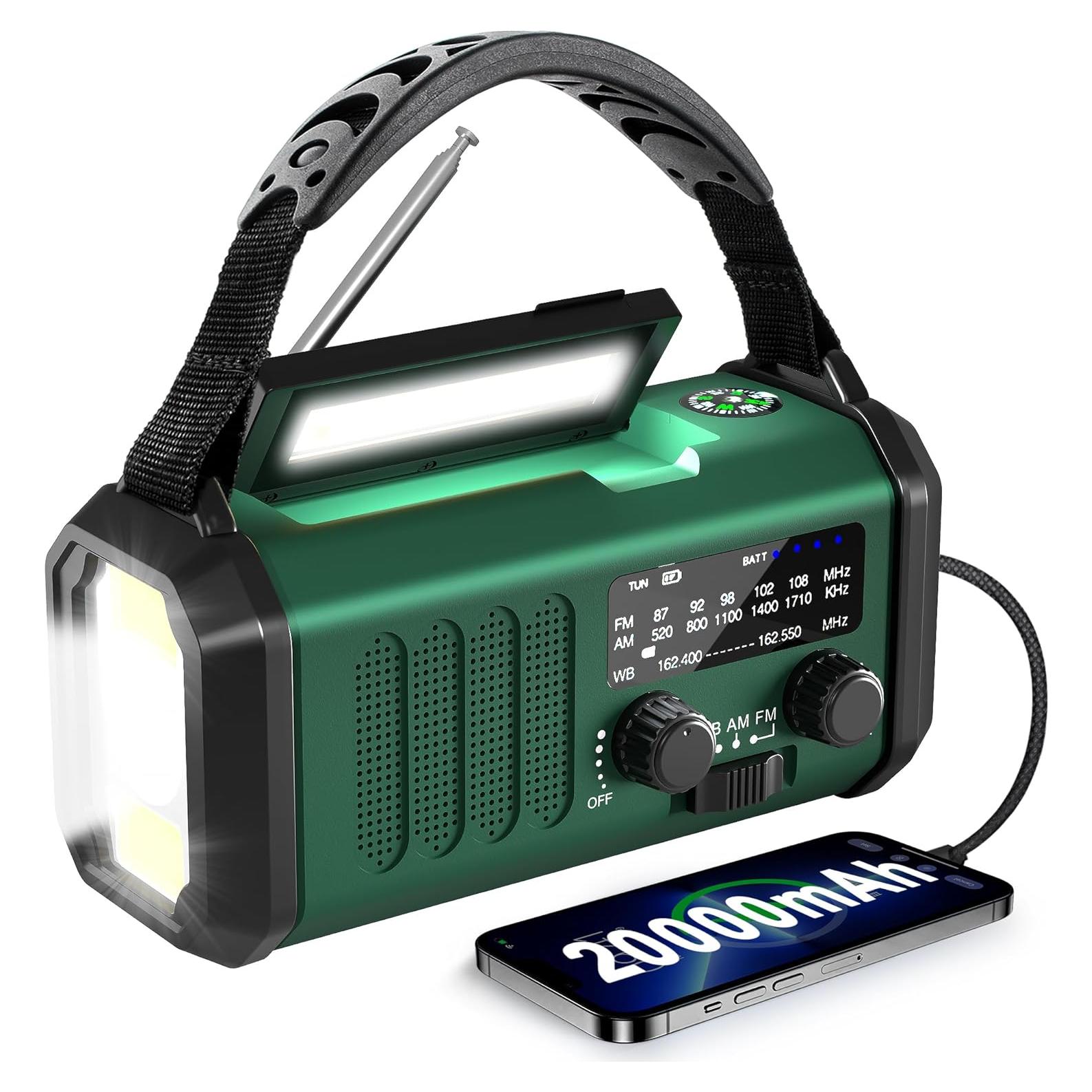 Radio de Emergencia NOAA Leaton 20000mAh con Linterna y SOS