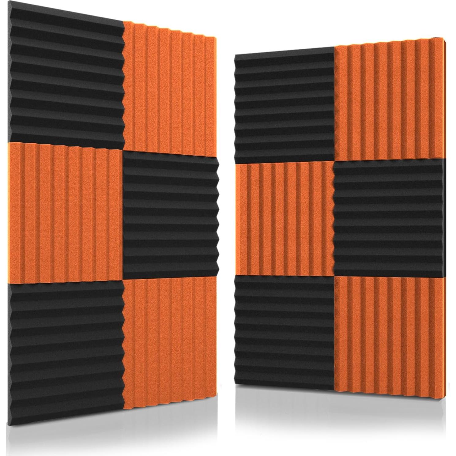 Paquete de 52 Paneles Acústicos Audiosoul 30x30 cm Negro/Naranja