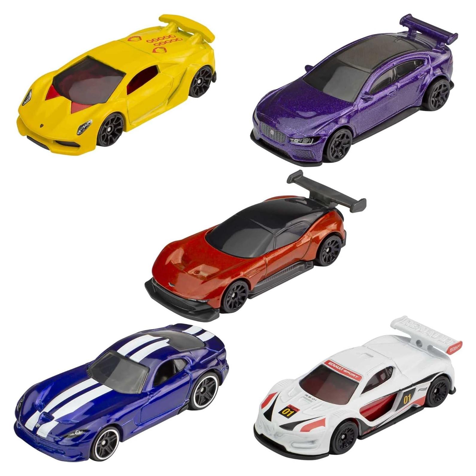 Paquete de 5 Hot Wheels Mattel con 15 coches a escala 1:64