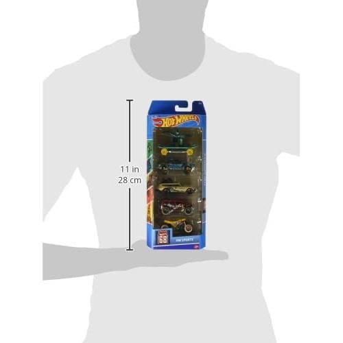 Paquete de 5 Hot Wheels Mattel con 15 coches a escala 1:64