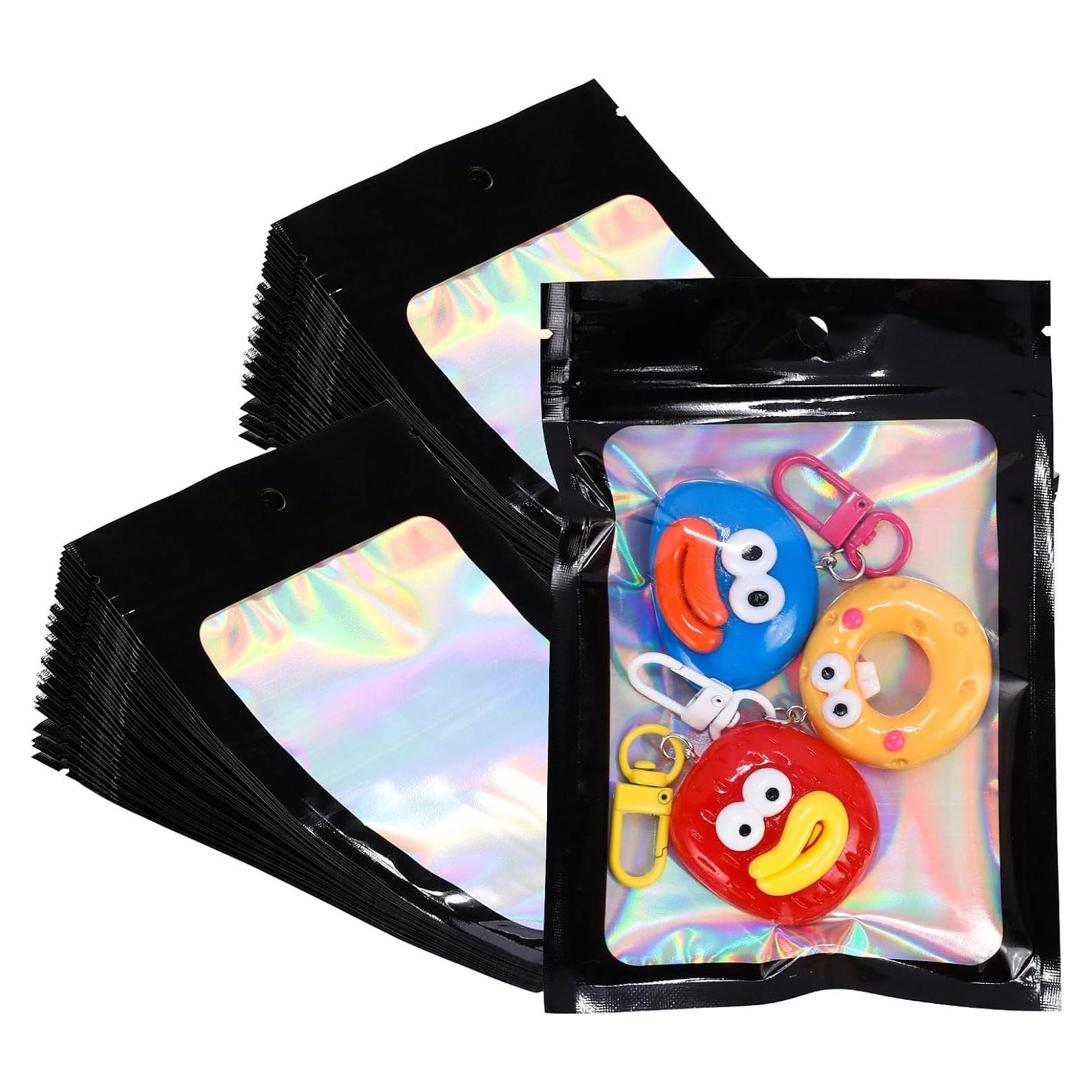 100 Bolsas de Empaque Holográficas 3x4 cm Motomy - Reutilizables