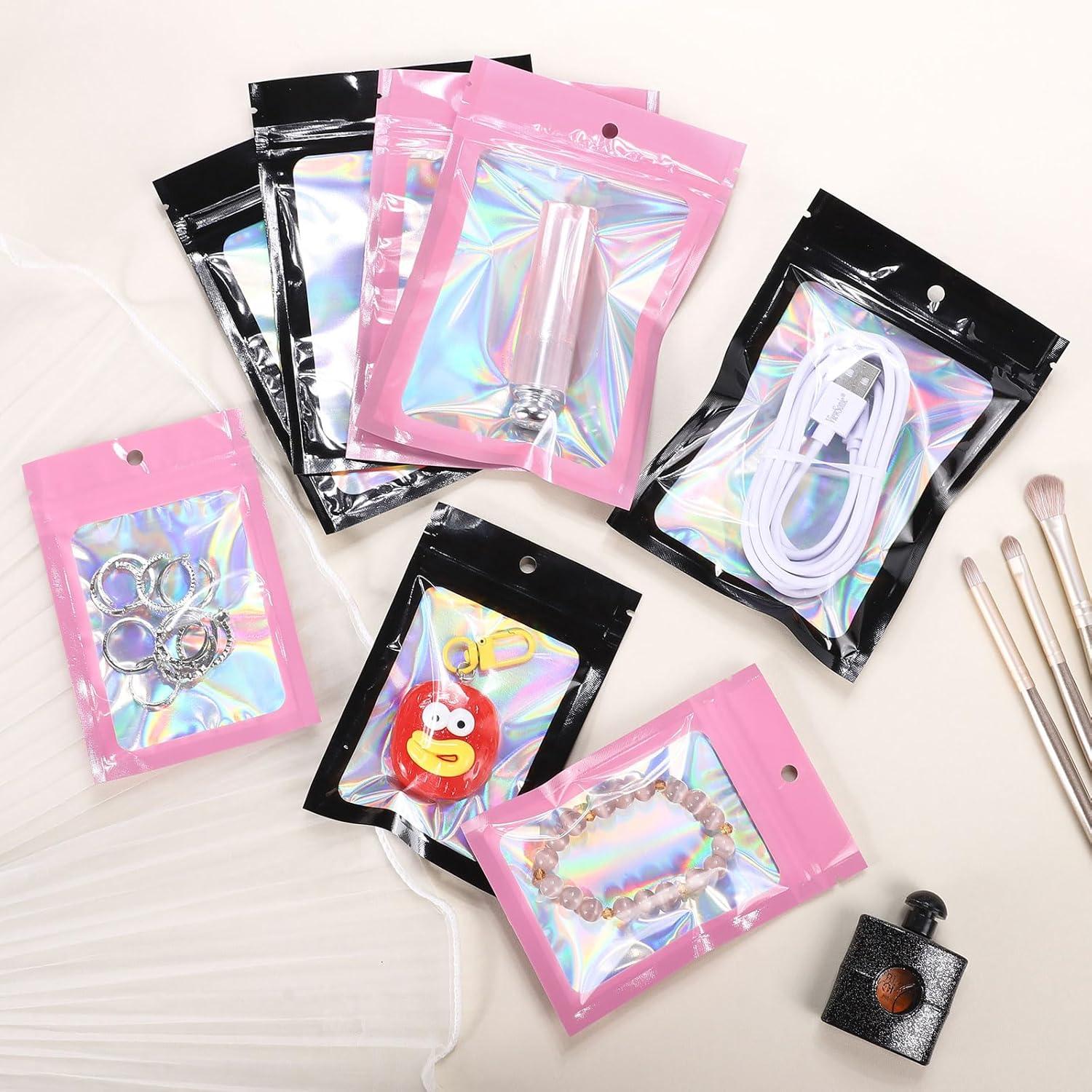 100 Bolsas de Empaque Holográficas 3x4 cm Motomy - Reutilizables