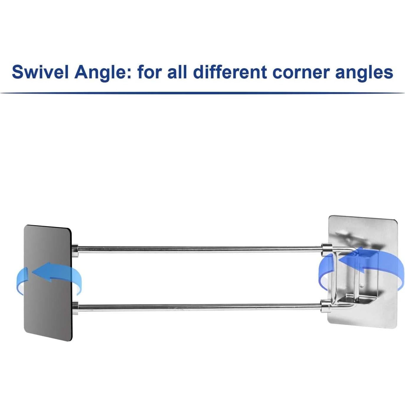 Barra de Almacenamiento de Esquina para Ducha RV Safoner - Acero Inoxidable Ajustable 20-35 cm