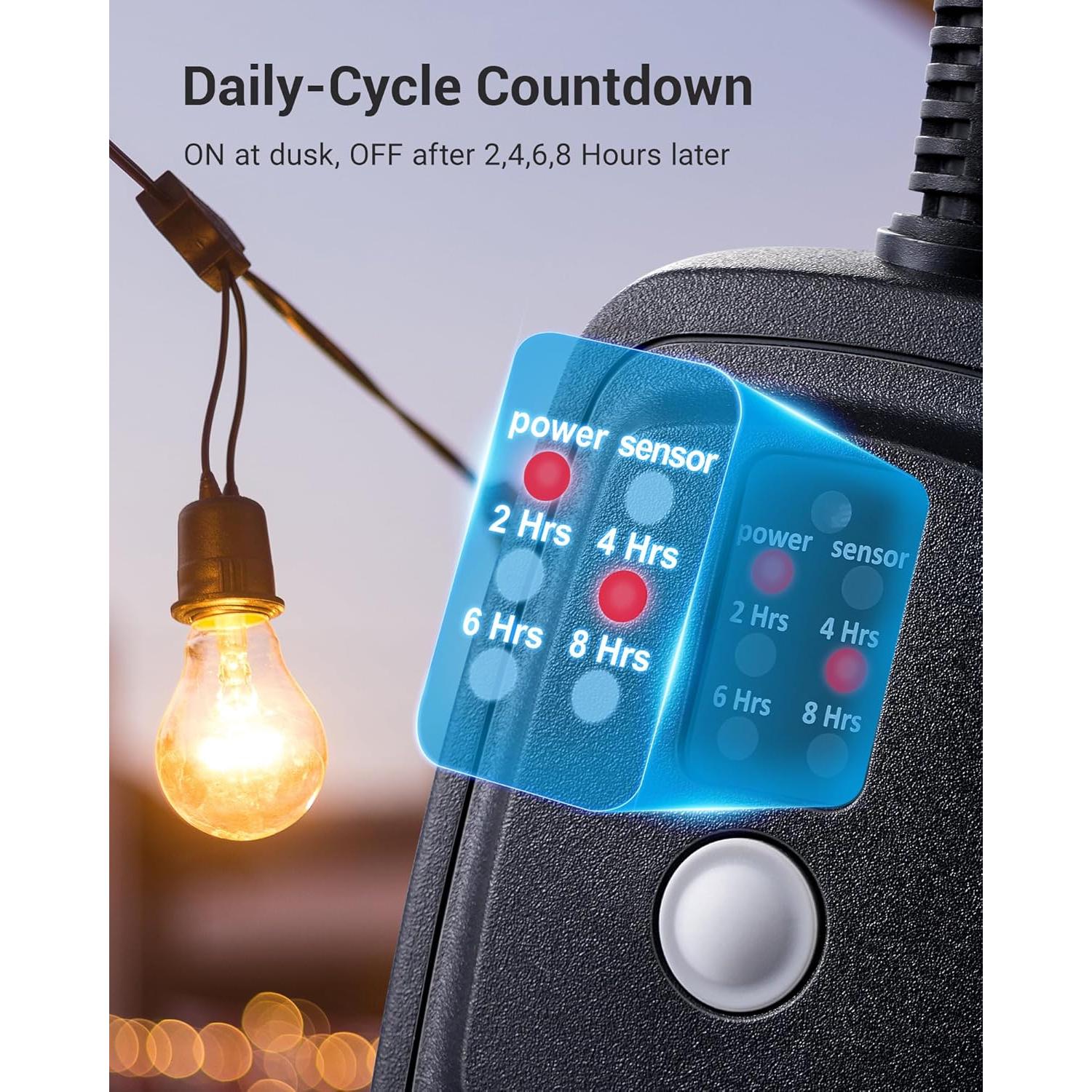 Temporizador Exterior DEWENWILS 2 Salidas Eléctricas Impermeable 15A