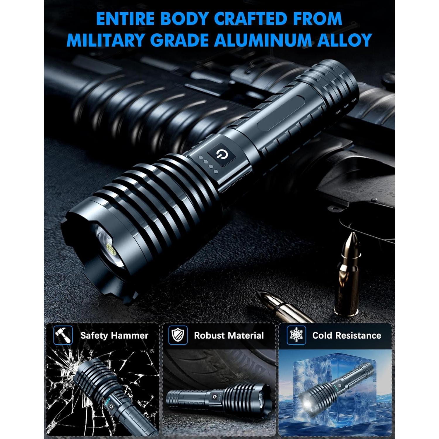 Linterna LED Recargable Grentay XHP-160 2500 Lúmenes IP67