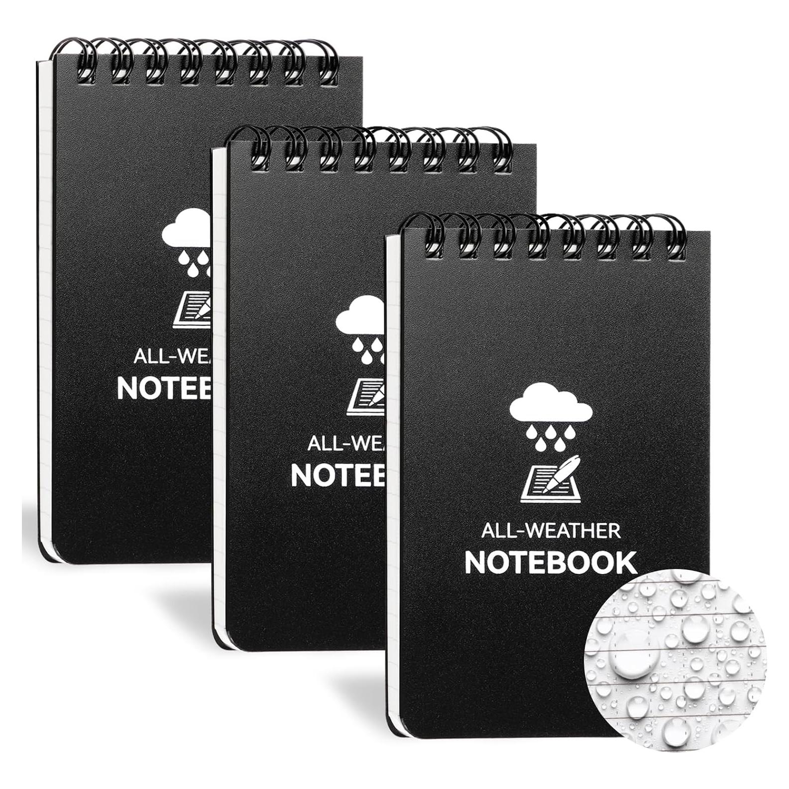 Paquete de 3 Cuadernos Impermeables COIDEA 3x5" Rayados
