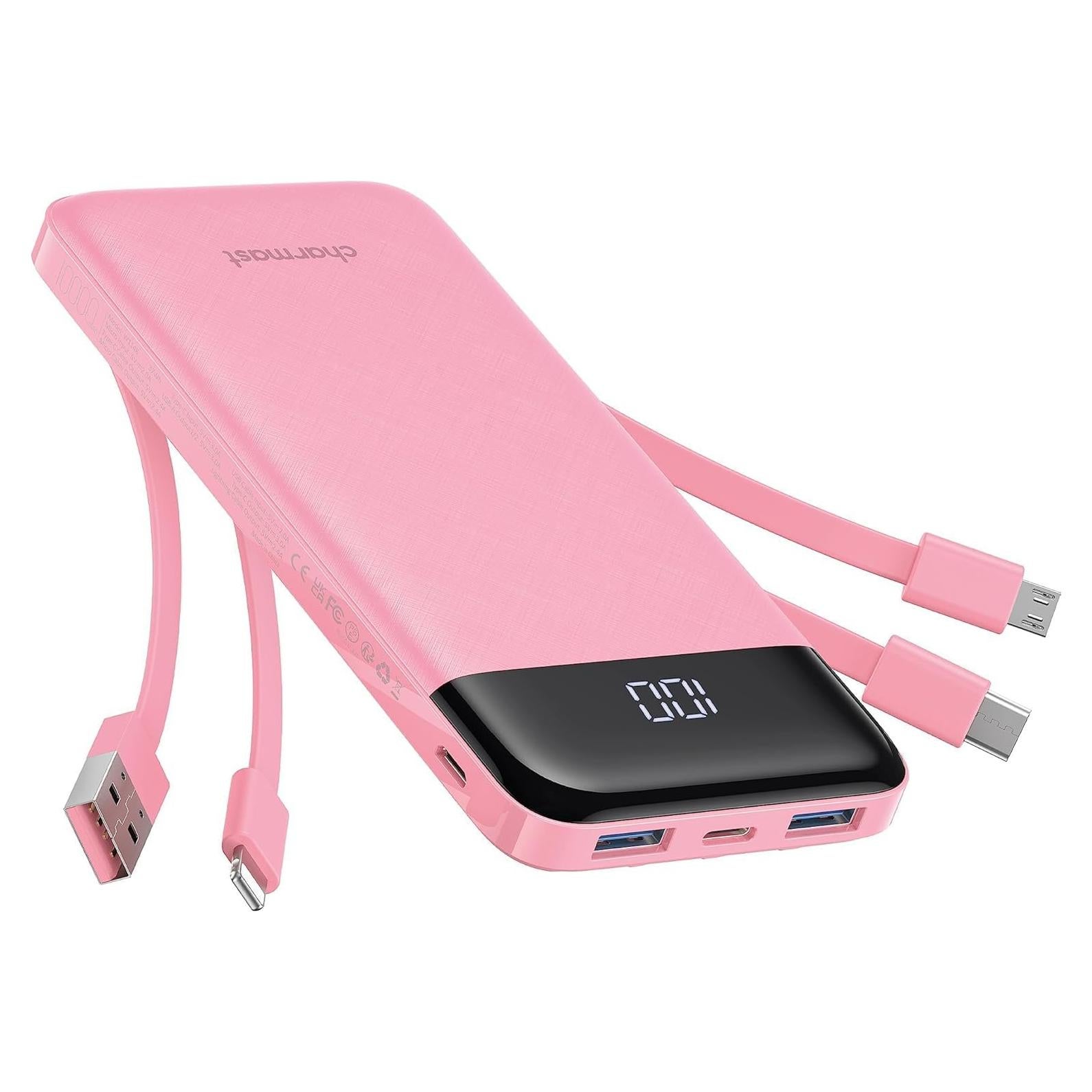 Cargador portátil Charmast 10000mAh con cables incorporados