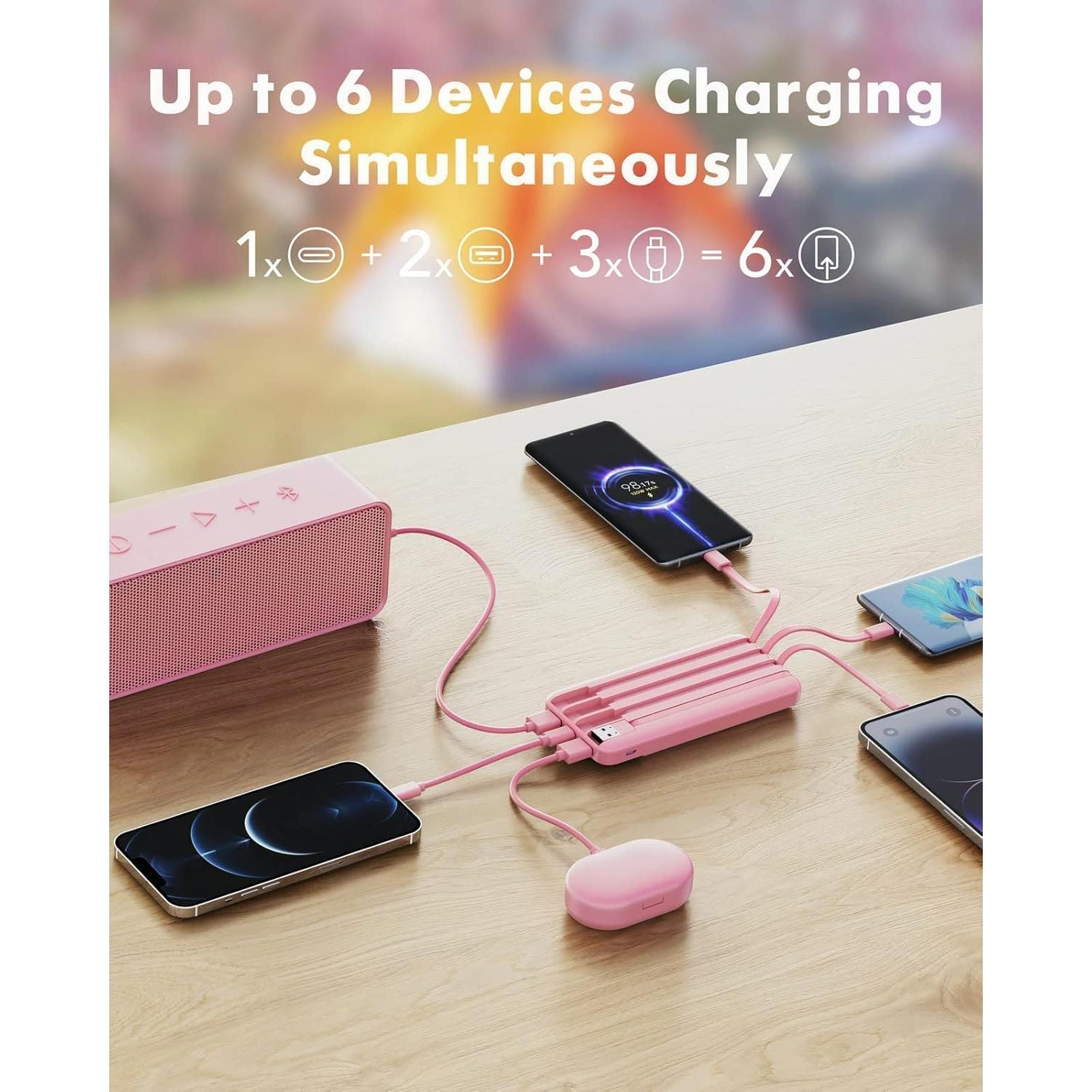 Cargador portátil Charmast 10000mAh con cables incorporados