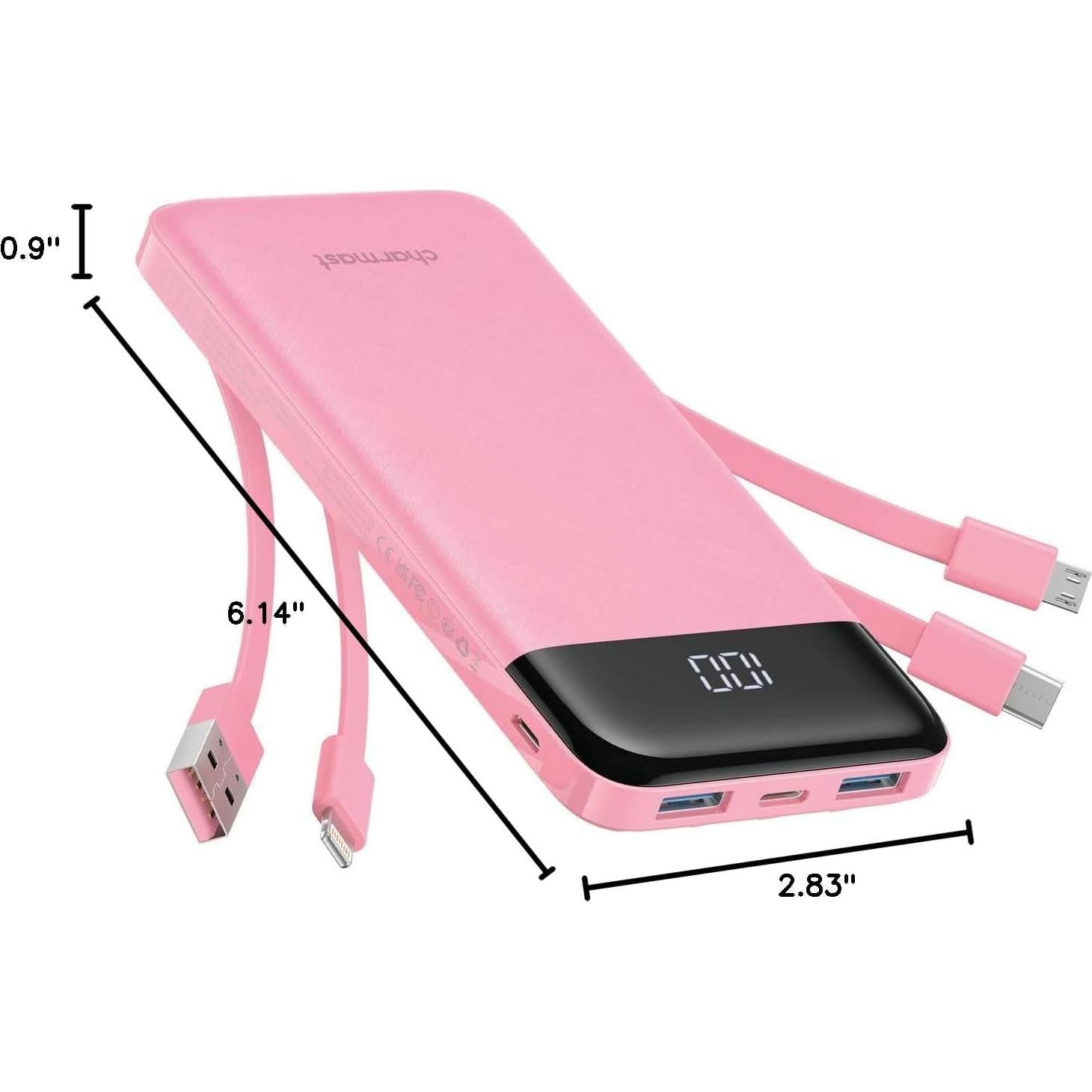 Cargador portátil Charmast 10000mAh con cables incorporados