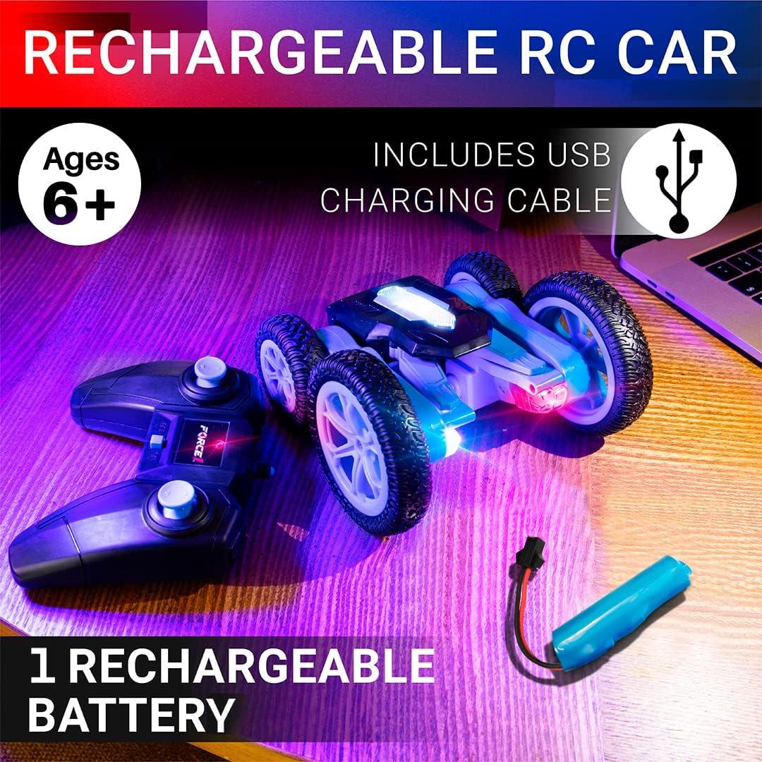 Coche RC Force1 Tornado Azul LED 4WD Acrobacias Off Road