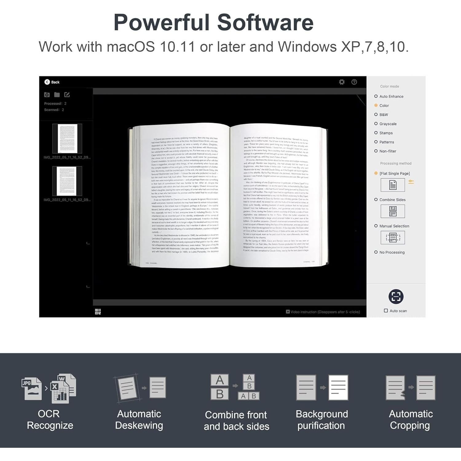 Escáner de Documentos A3 CZUR ET18 Pro 18MP OCR Rápido