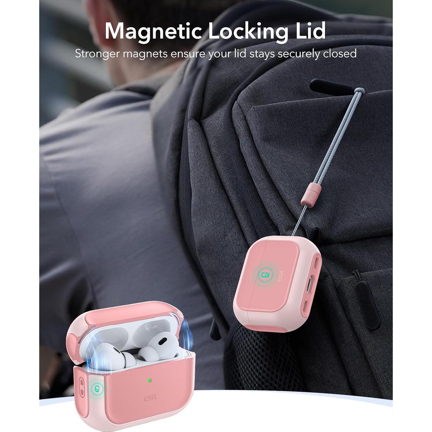 Funda de Protección ESR para AirPods Pro 2 y 1 - Rosa