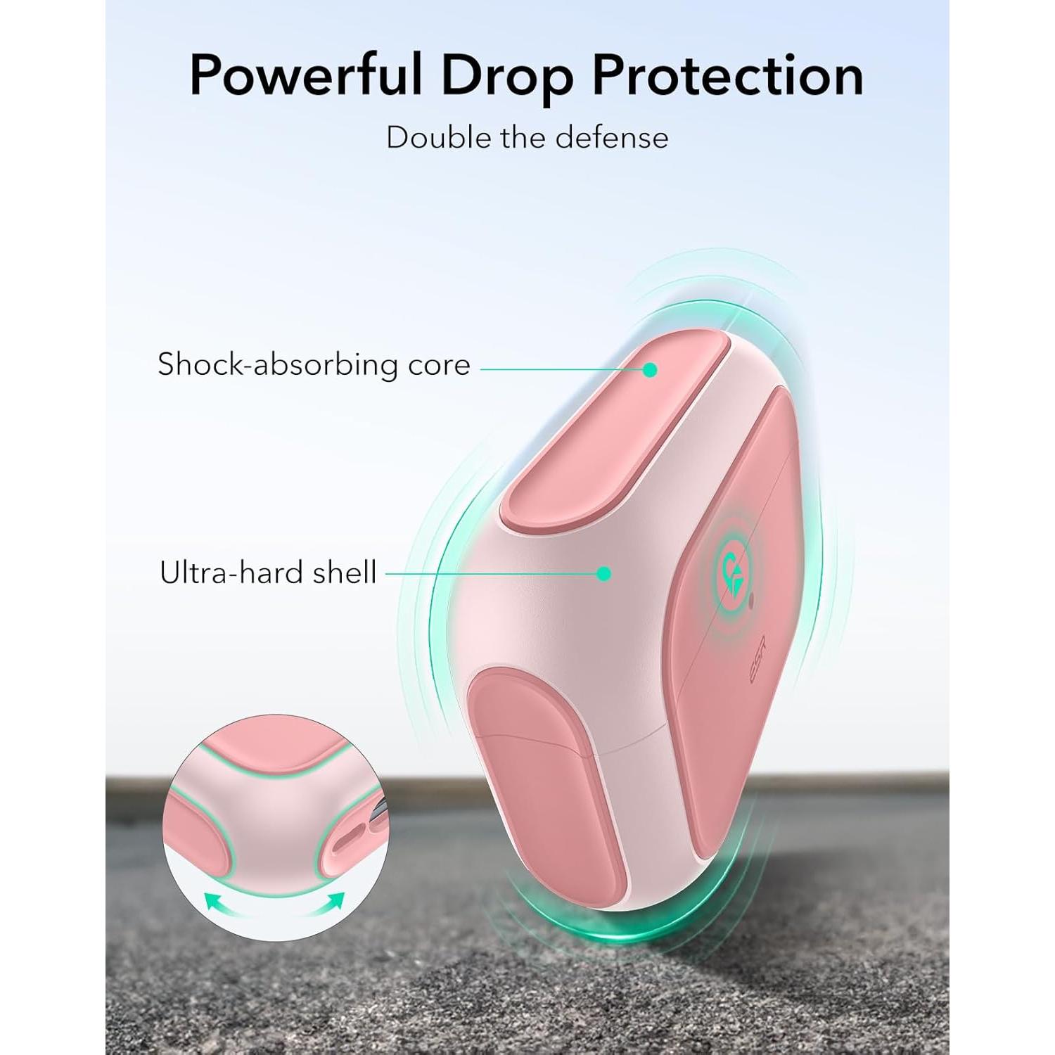 Funda de Protección ESR para AirPods Pro 2 y 1 - Rosa
