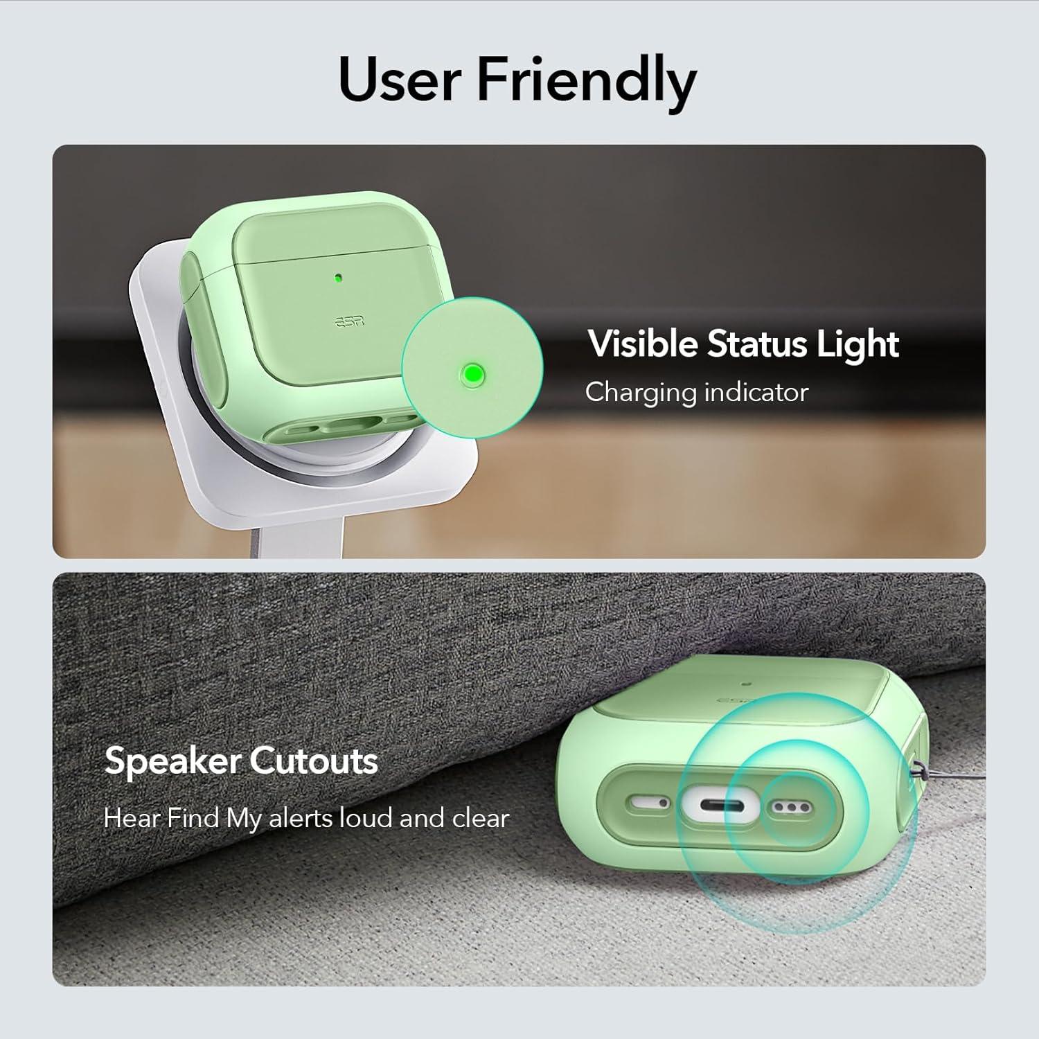 Funda ESR para AirPods 4ta Generación USB-C Verde Claro