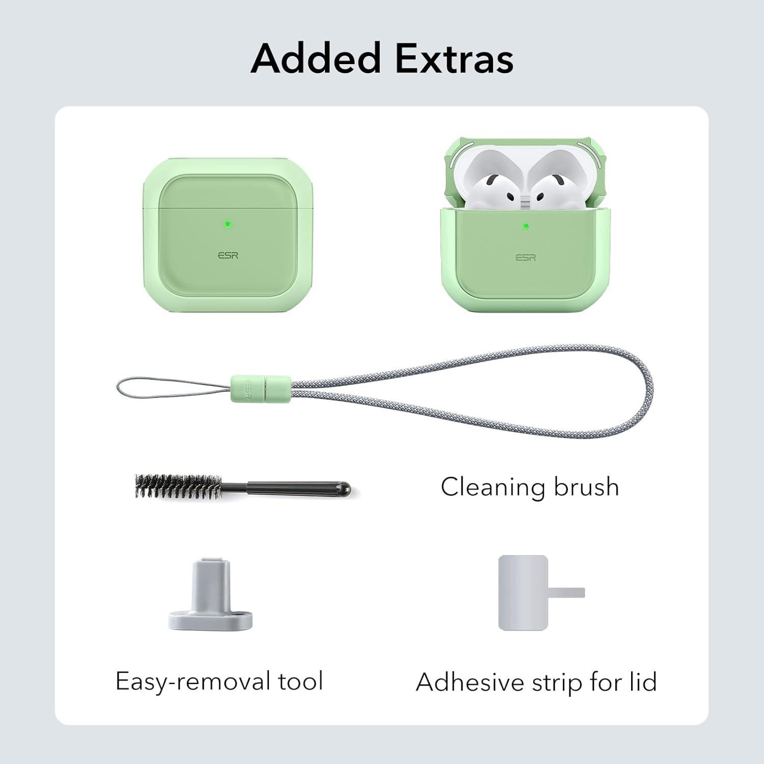 Funda ESR para AirPods 4ta Generación USB-C Verde Claro