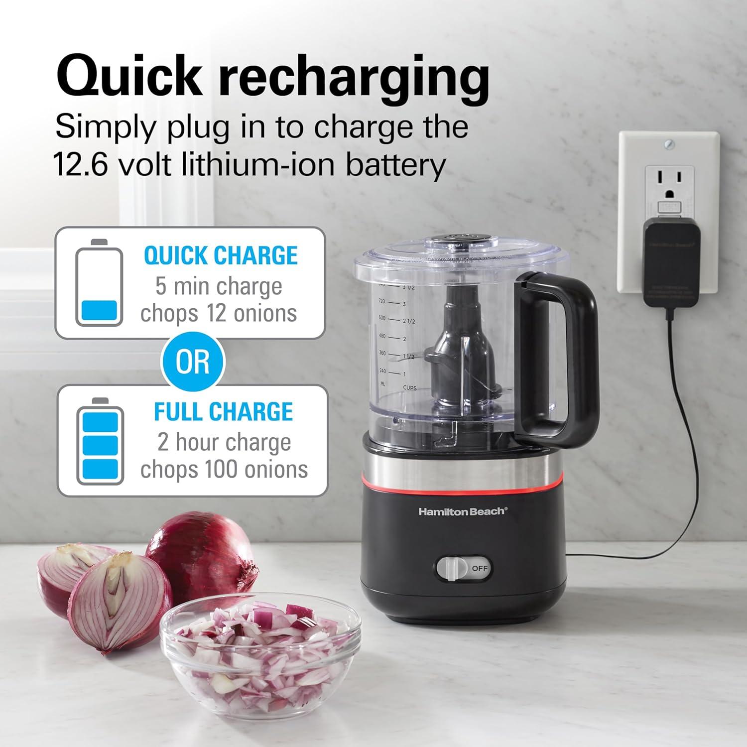 Procesador de Alimentos Inalámbrico Hamilton Beach 4 Tazas