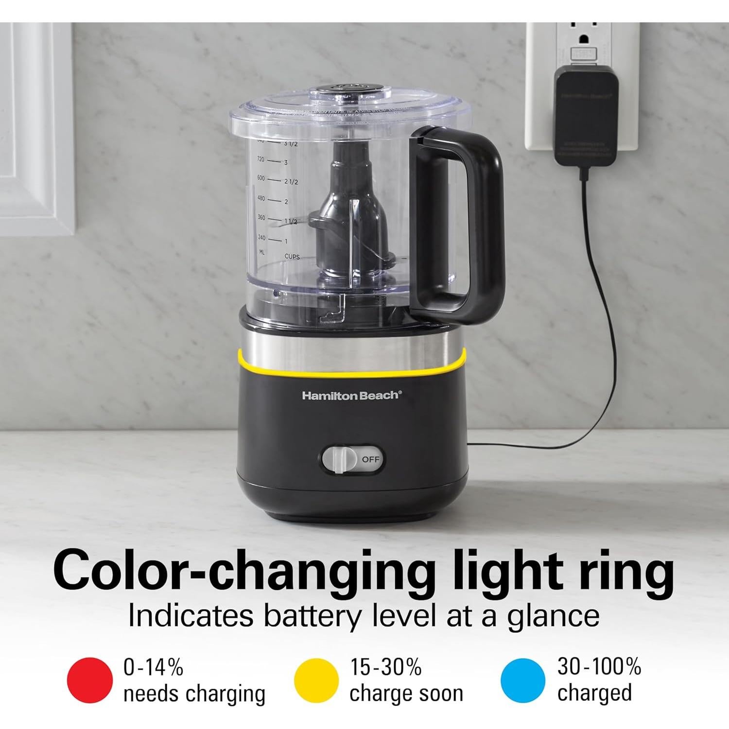 Procesador de Alimentos Inalámbrico Hamilton Beach 4 Tazas