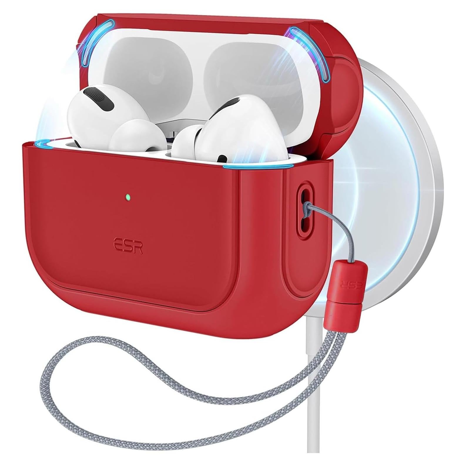 Funda ESR para AirPods Pro 2 y 1 - Protección MagSafe Rojo